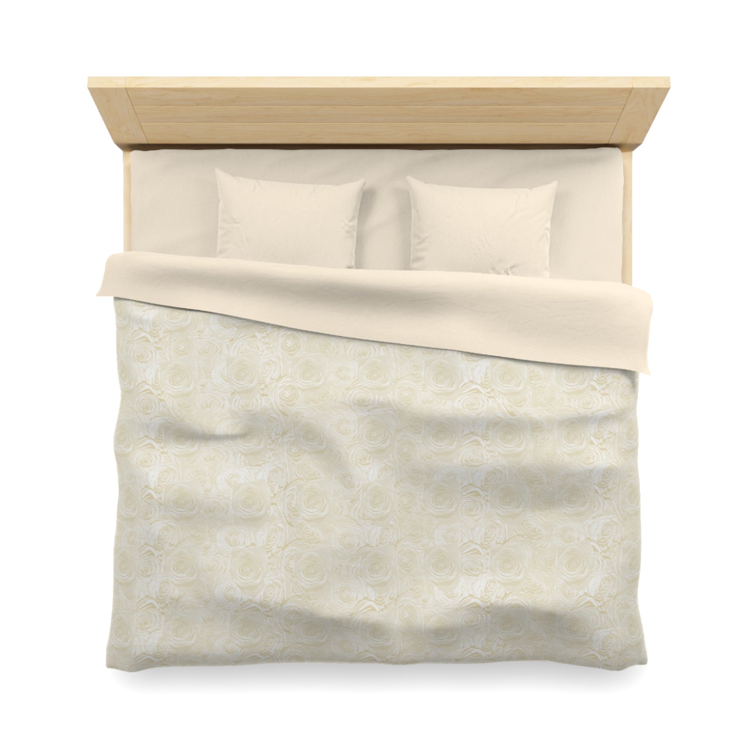 White Rose Microfiber Duvet Cover Flower Lover Champagne Duvet