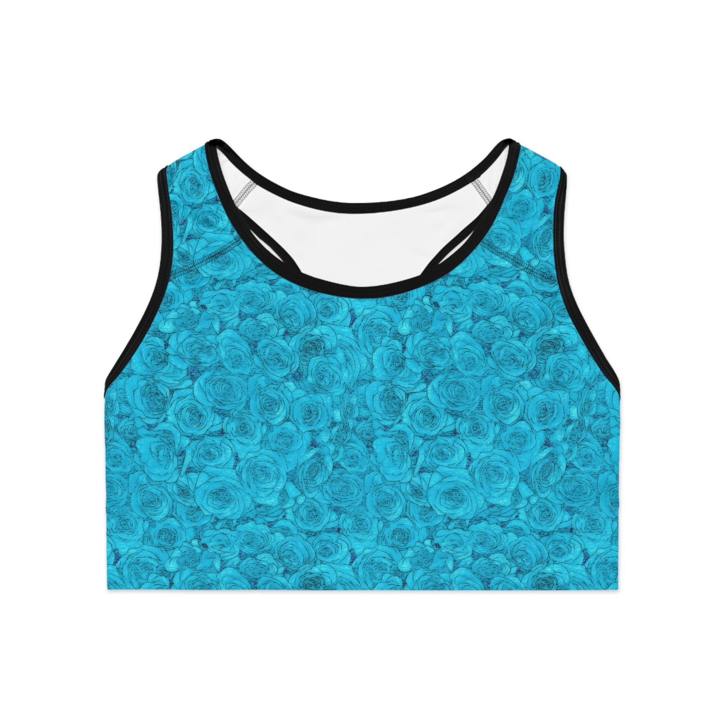 Turquoise Rose Sports Bra