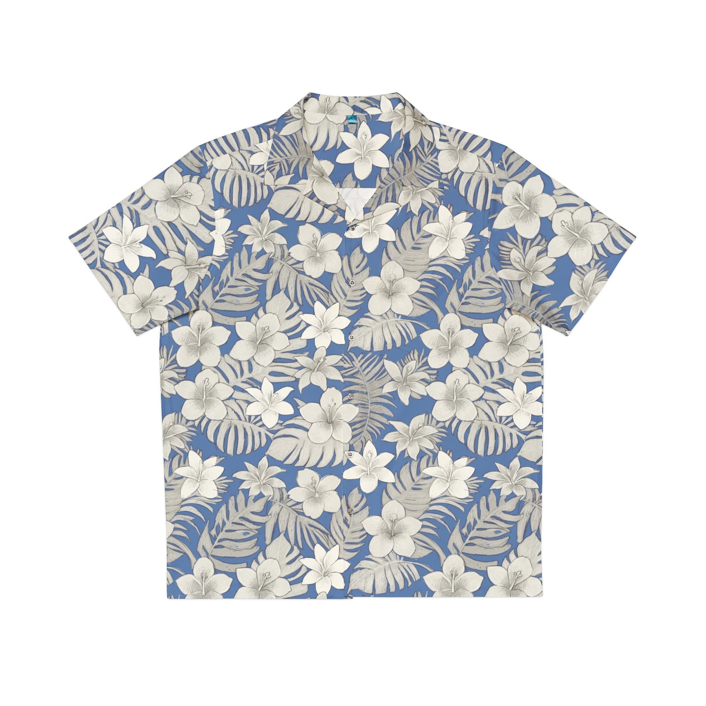 Tropical Baby Blue Men's Hawaiian Shirt