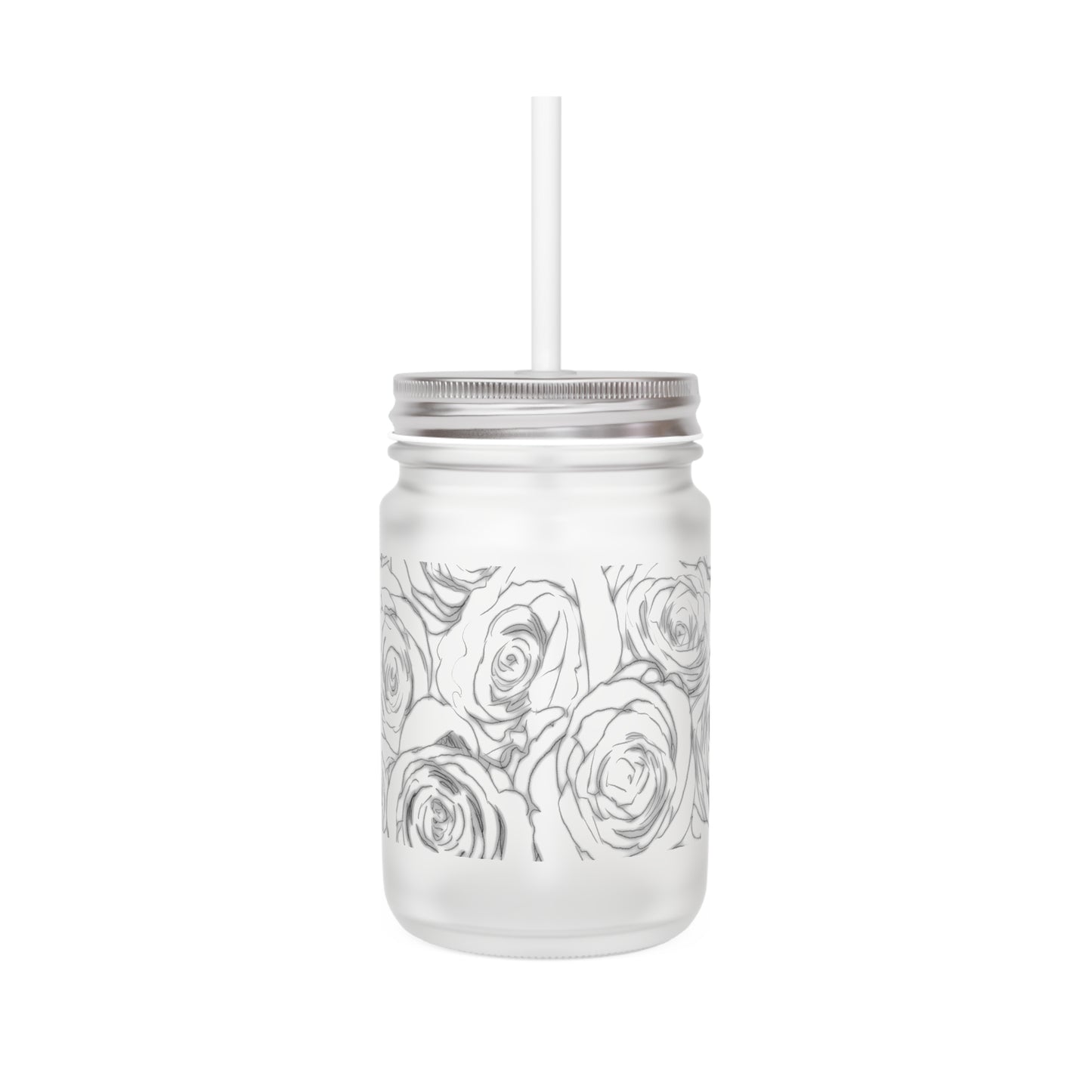 White Rose Mason Jar