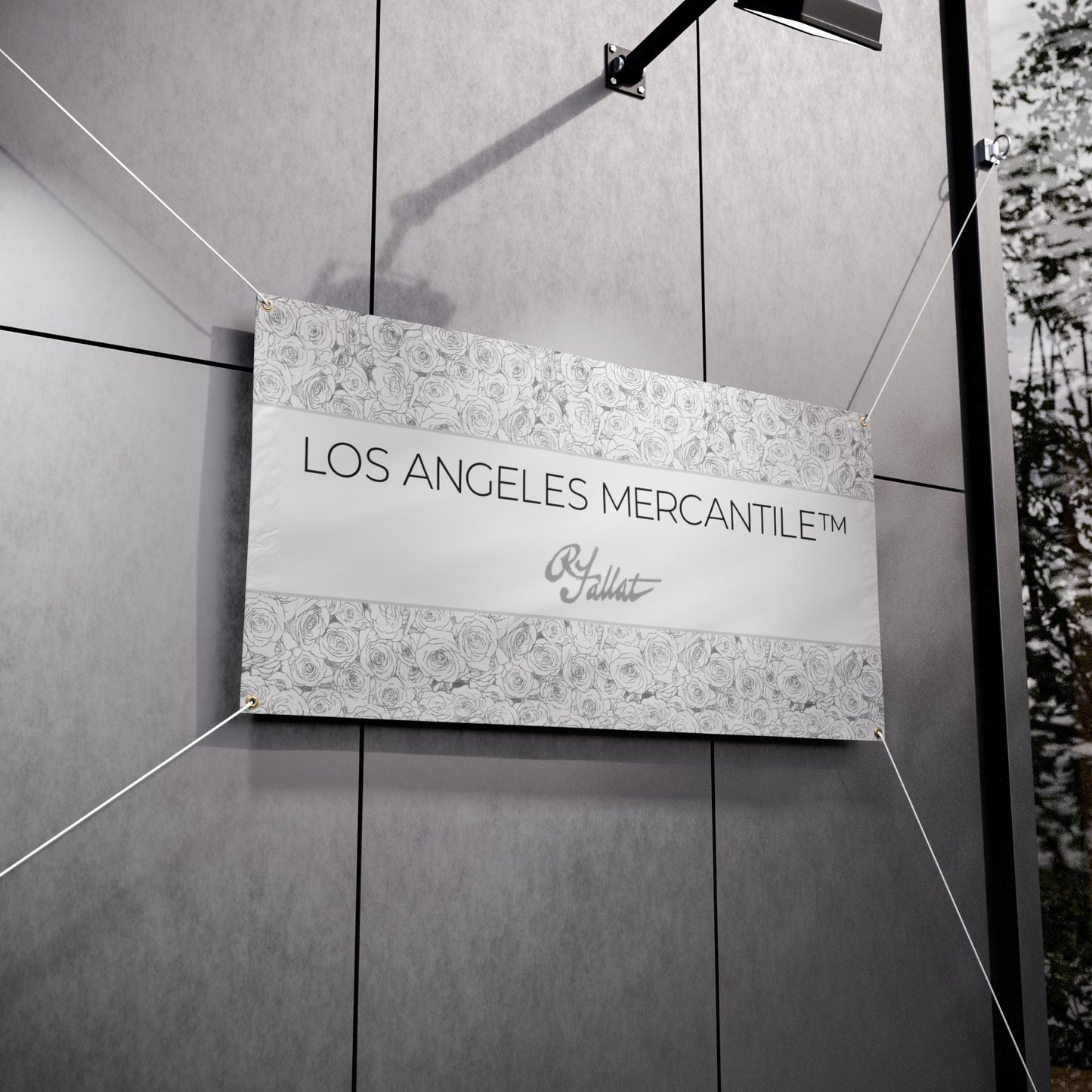 RFallat Los Angeles Mercantile QR Code Vinyl Banners