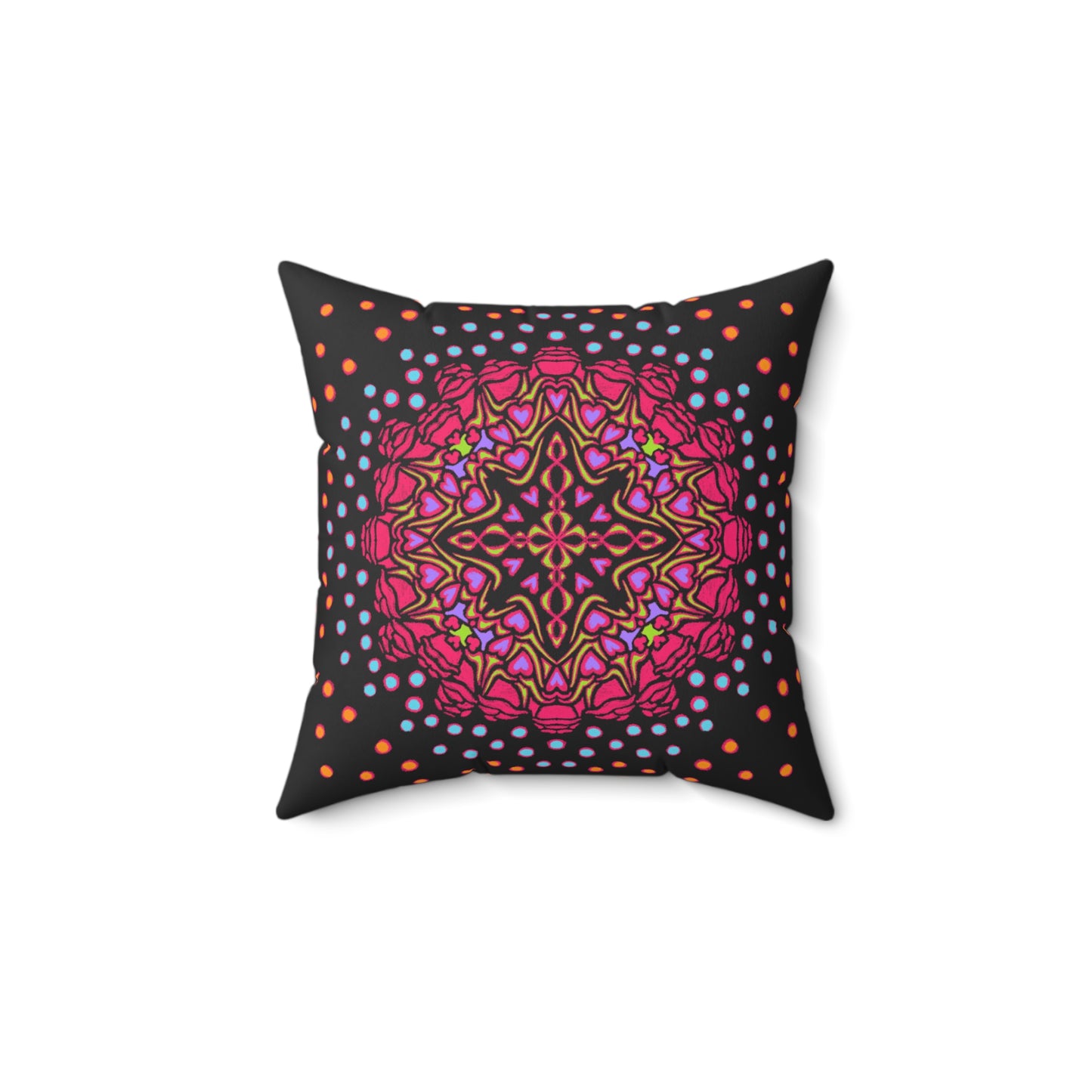 Hearts and Roses - Spun Polyester Square Pillow