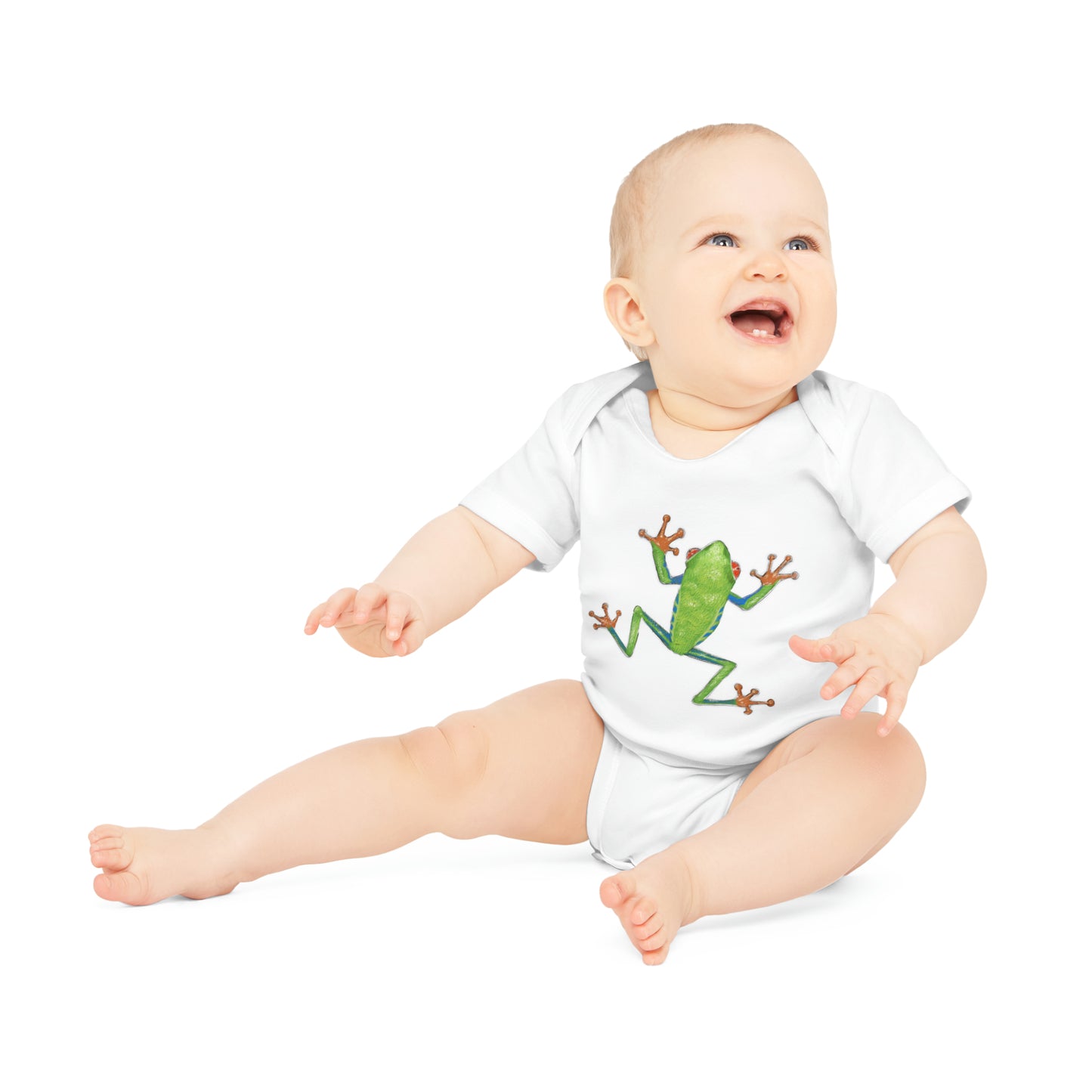 Red Eye Tree Frog Baby Organic Short Sleeve Bodysuit