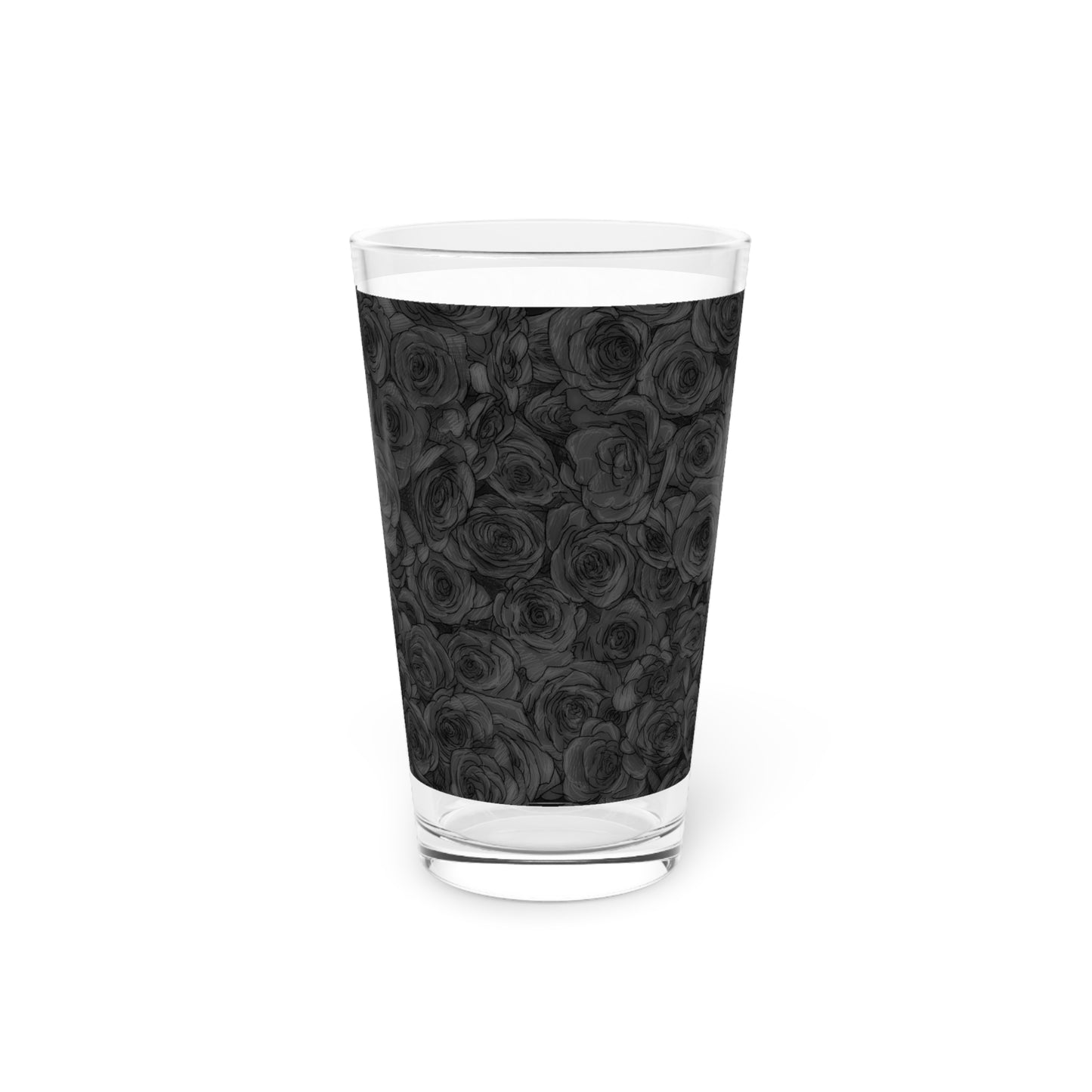 Black Rose Pint Glass, 16oz