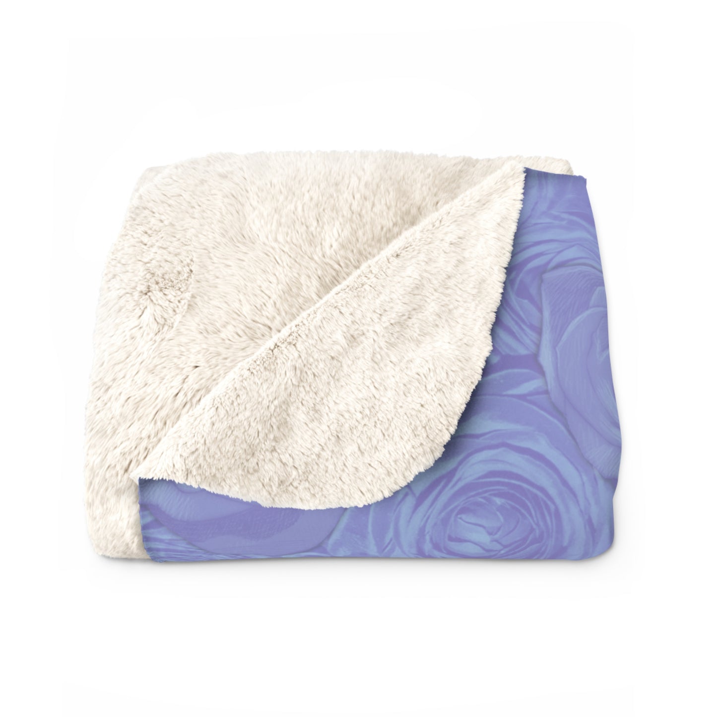 Blue Rose Sherpa Fleece Blanket Floral Lover Aesthetic Botanical Throw