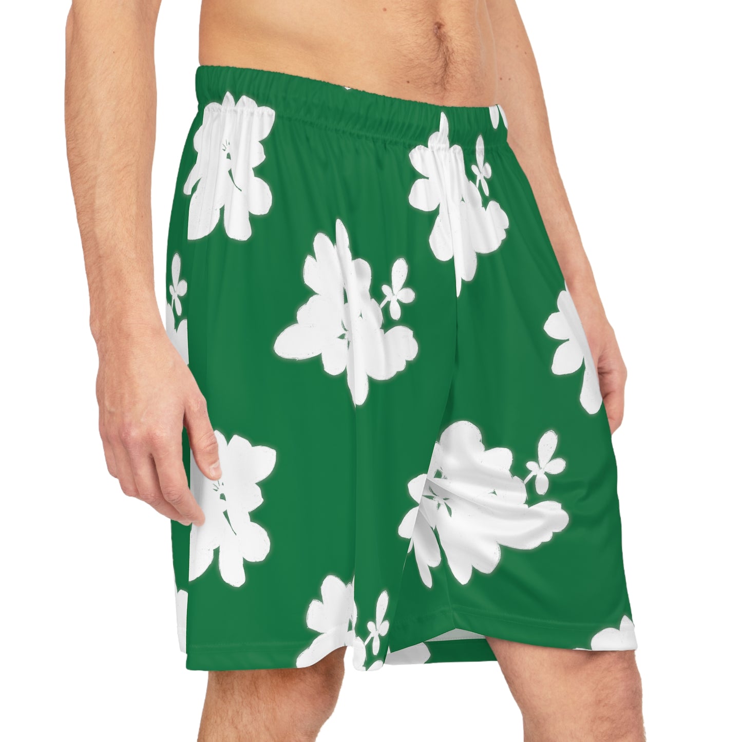 Plant Pattern Basketball Shorts