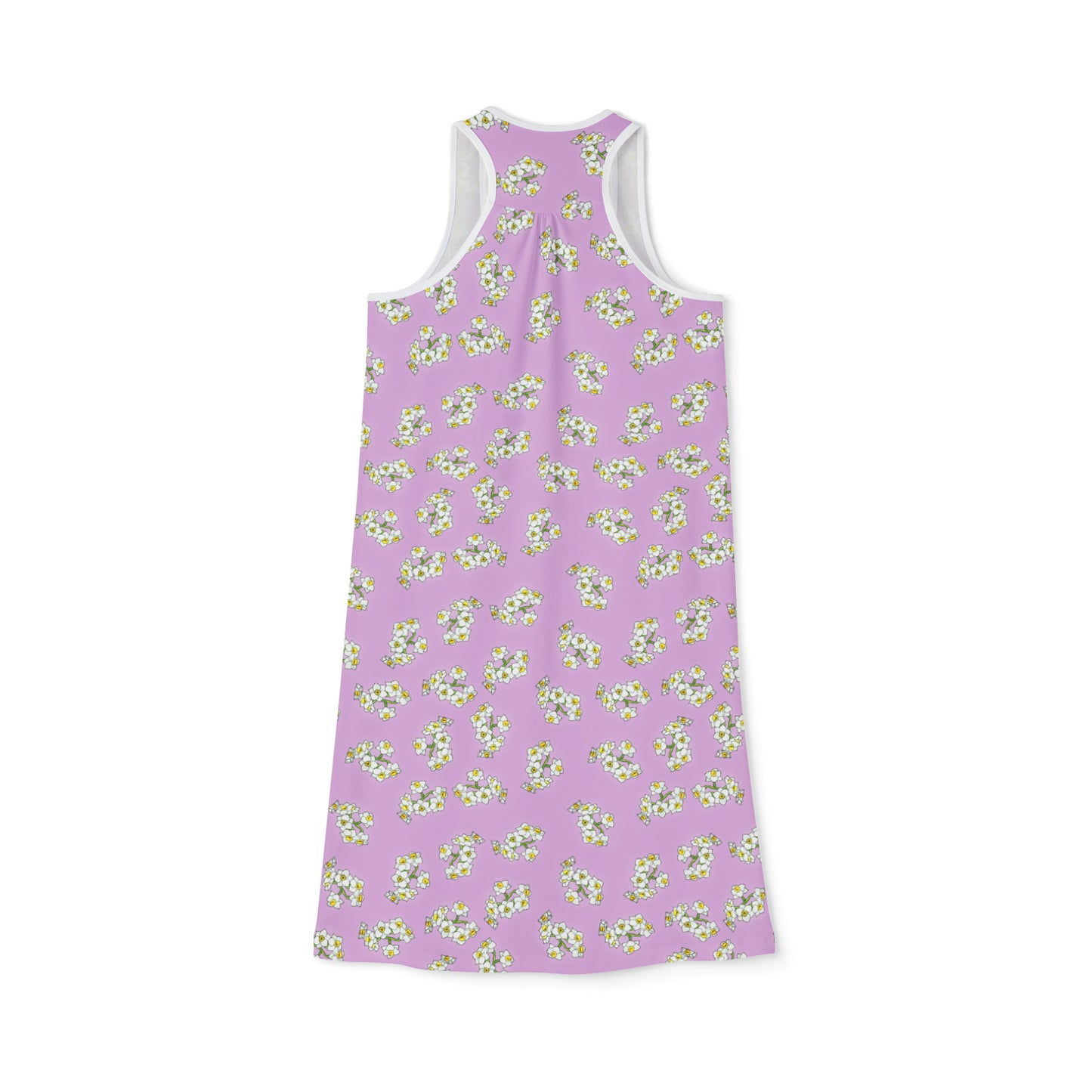 White Daffodil Women's Racerback Dress (AOP)