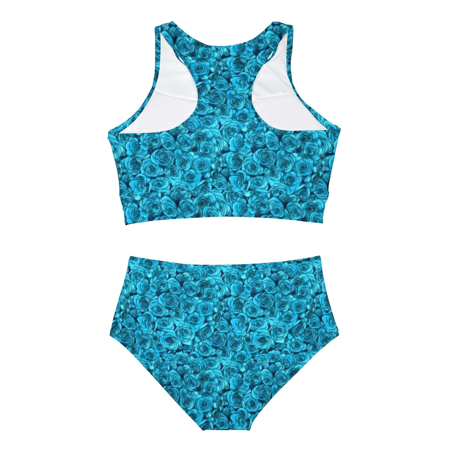Turquoise Rose Sporty Bikini Set