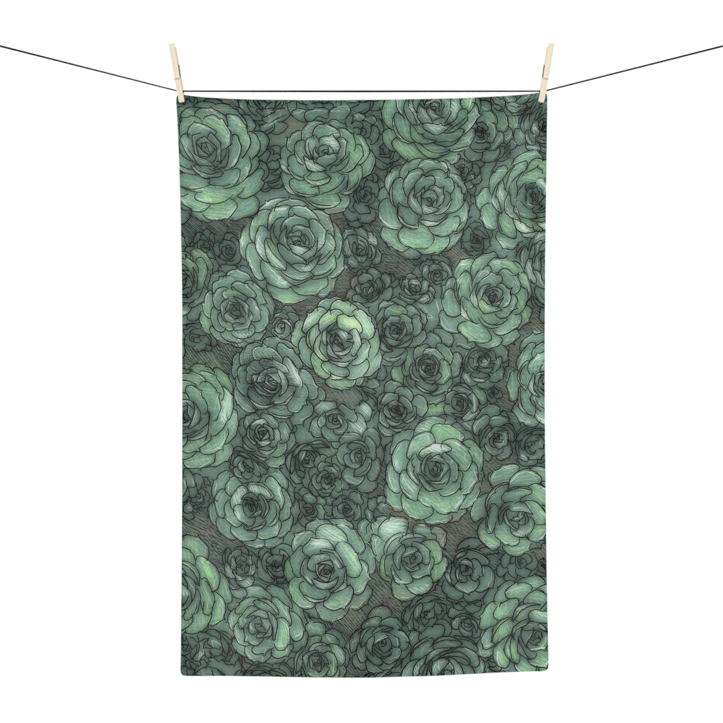 Succulent Pattern Microfiber Tea Towel