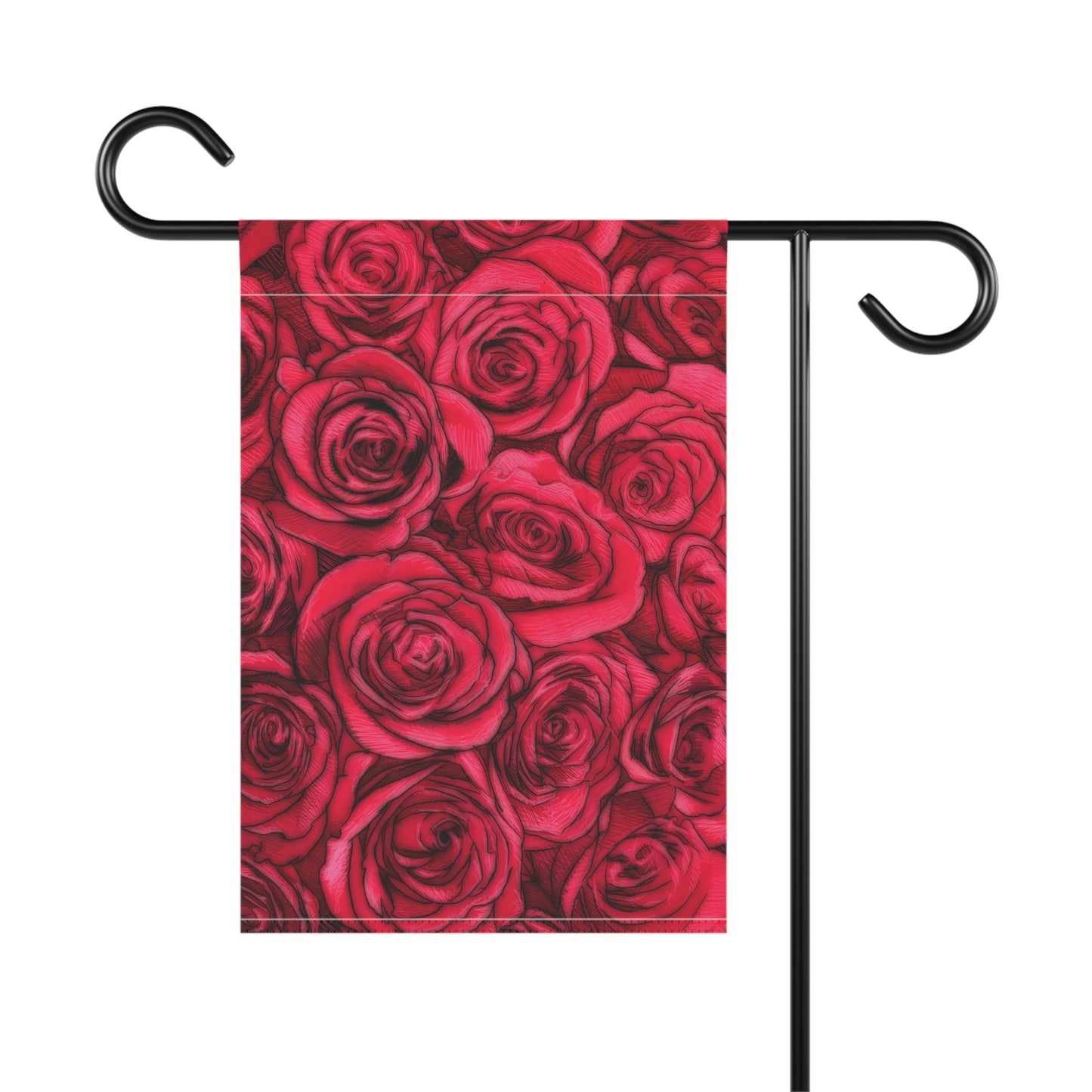 Rose Garden & House Banner Anniversary Gardening Floral Pattern Botanical Lawn Decoration