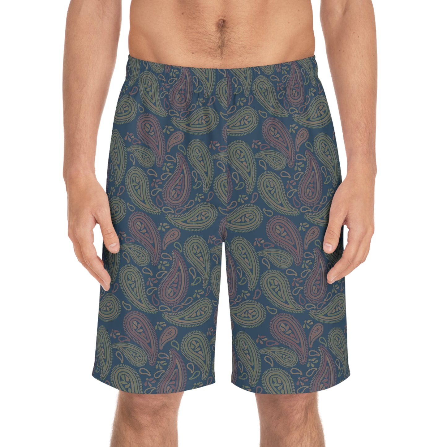 Paisley Navy Blue Men's Board Shorts