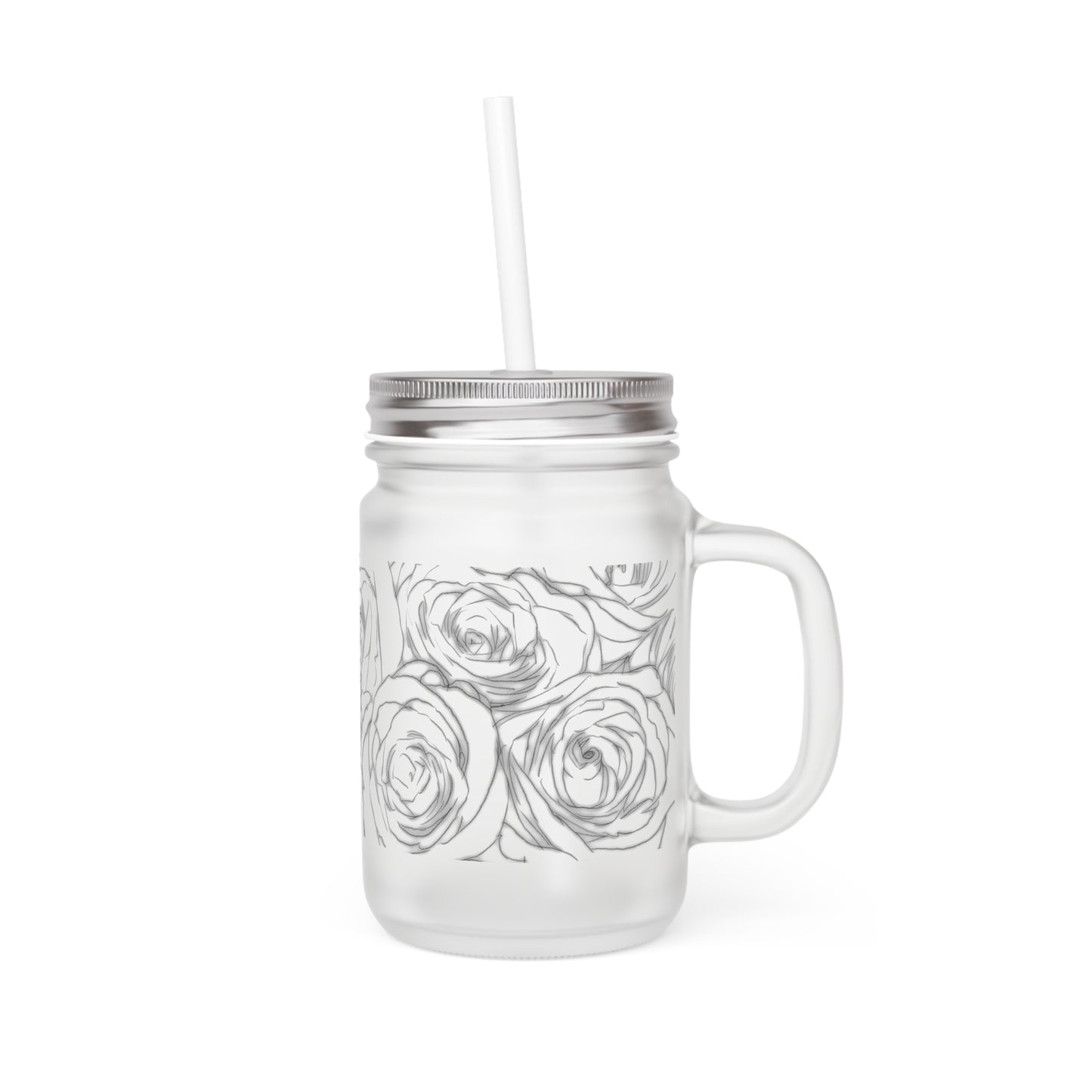 White Rose Mason Jar