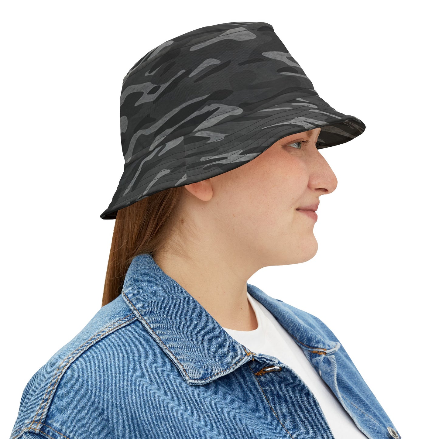 Stripe Camo Dark Grey Bucket Hat