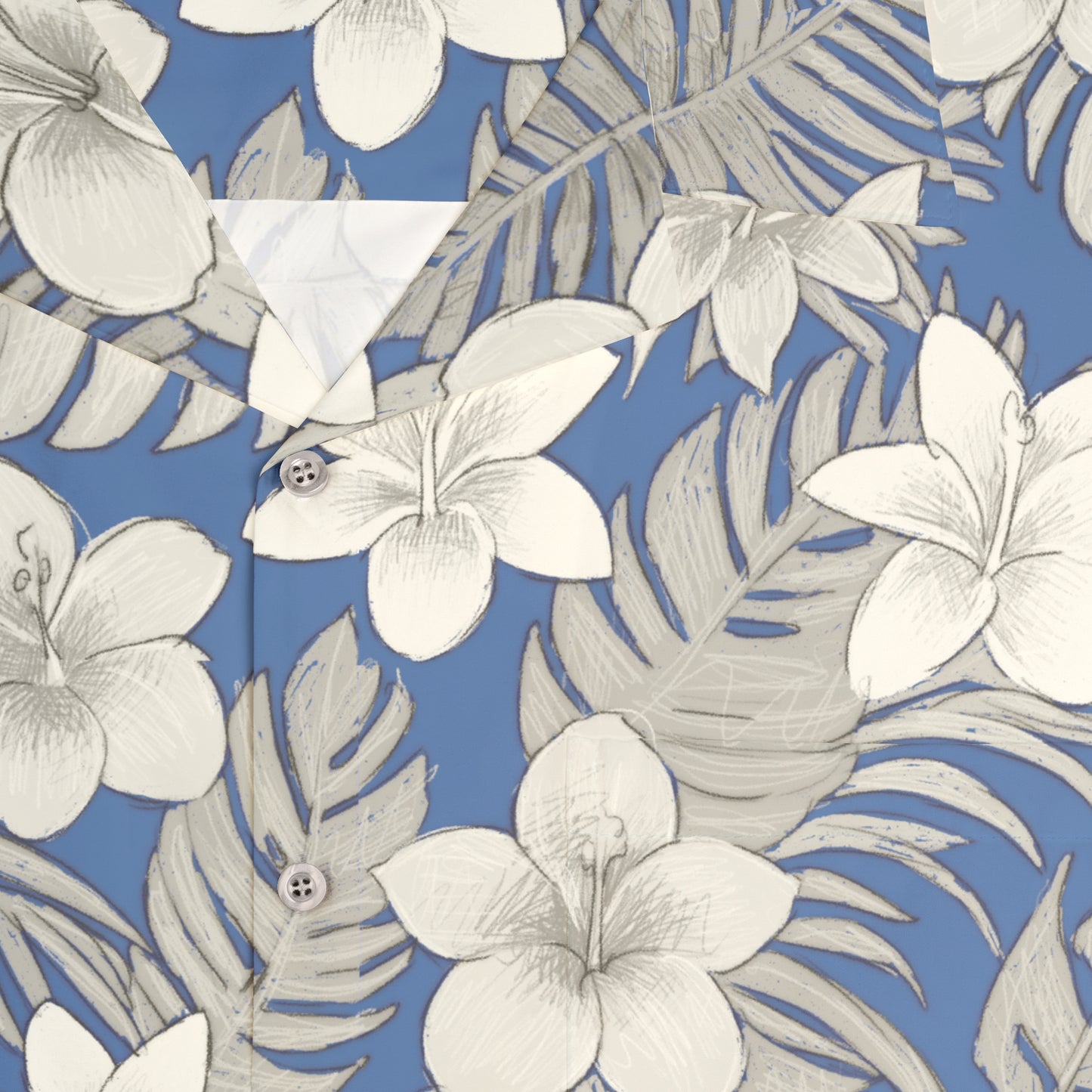 Tropical Baby Blue Men's Hawaiian Shirt