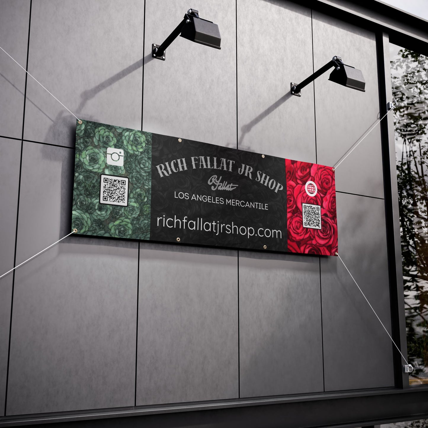 RFallat Los Angeles Mercantile QR Code Vinyl Banners