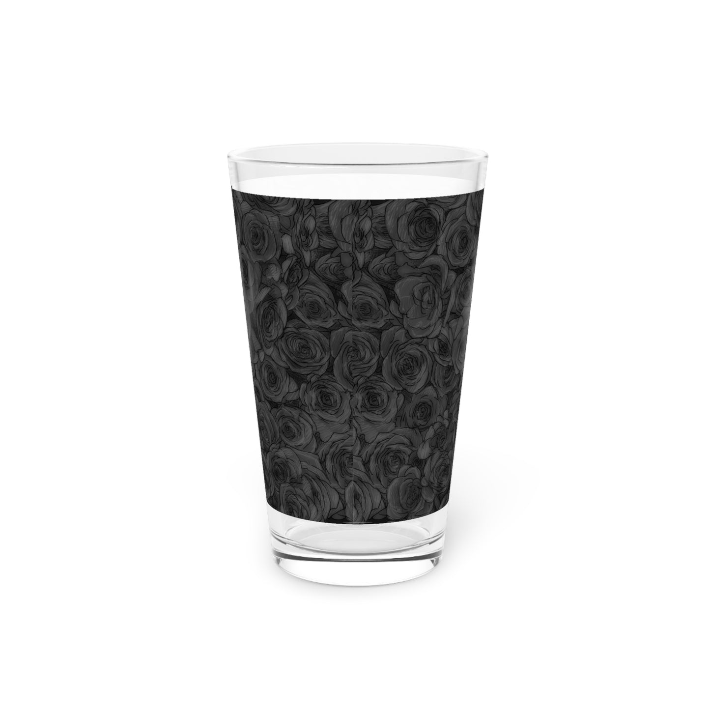 Black Rose Pint Glass, 16oz