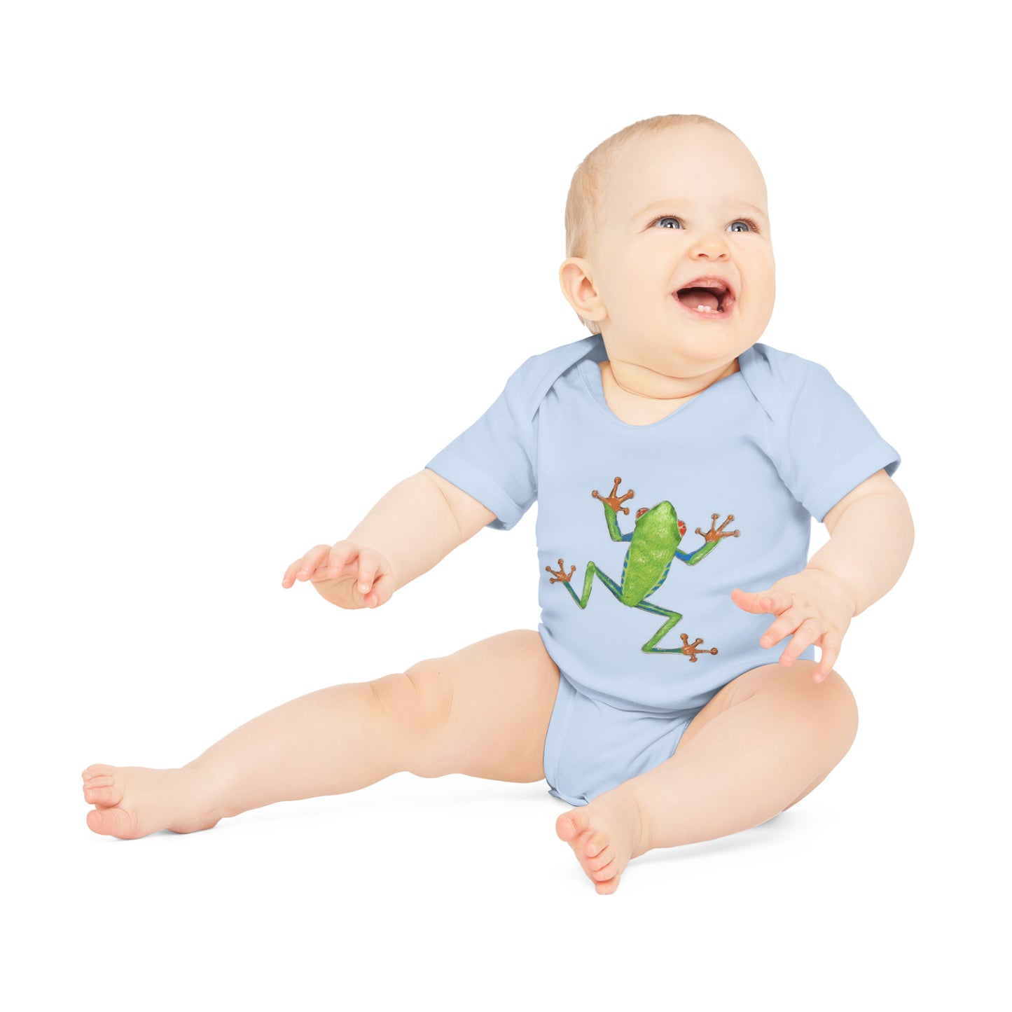 Red Eye Tree Frog Baby Organic Short Sleeve Bodysuit