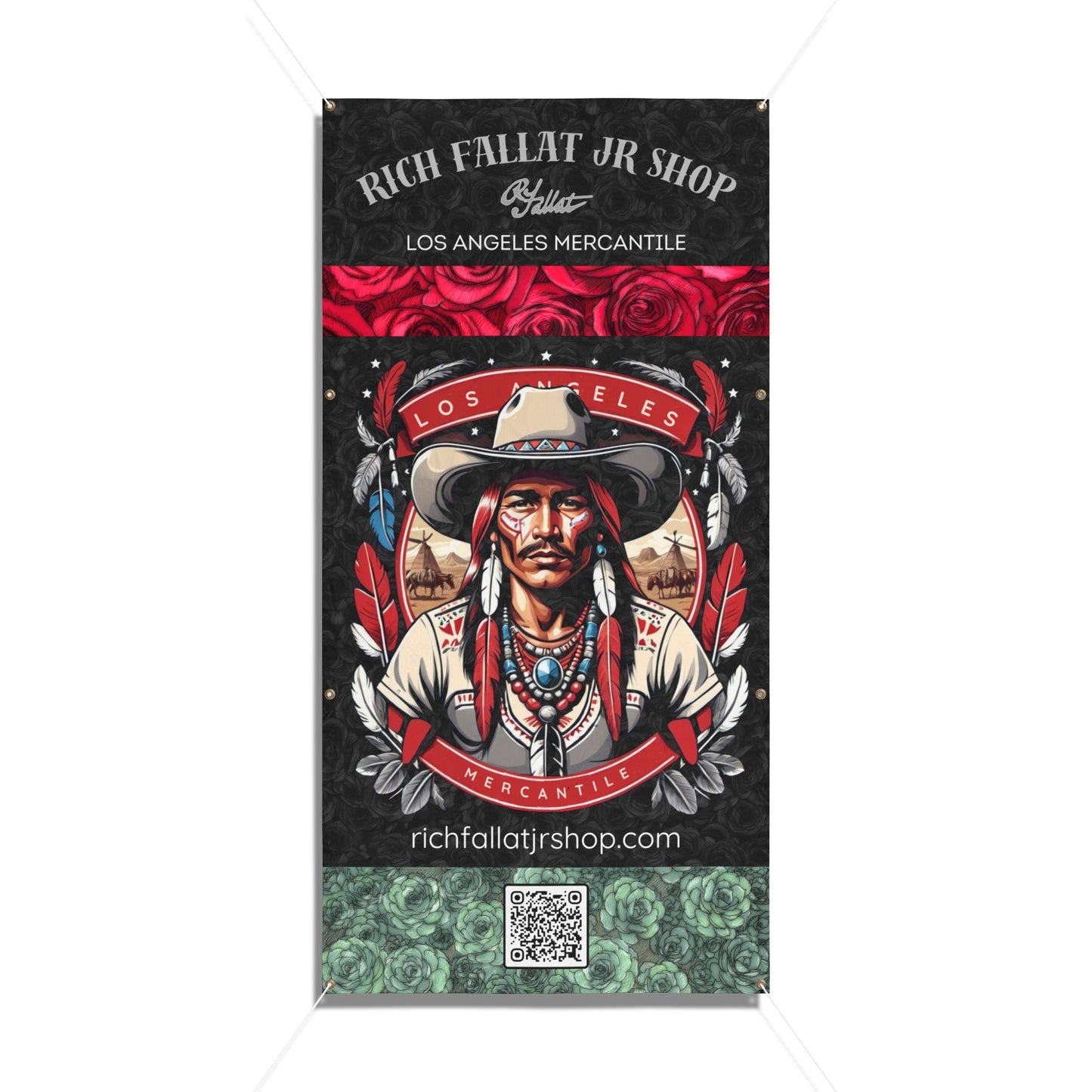 RFallat Los Angeles Mercantile QR Code Vinyl Banners
