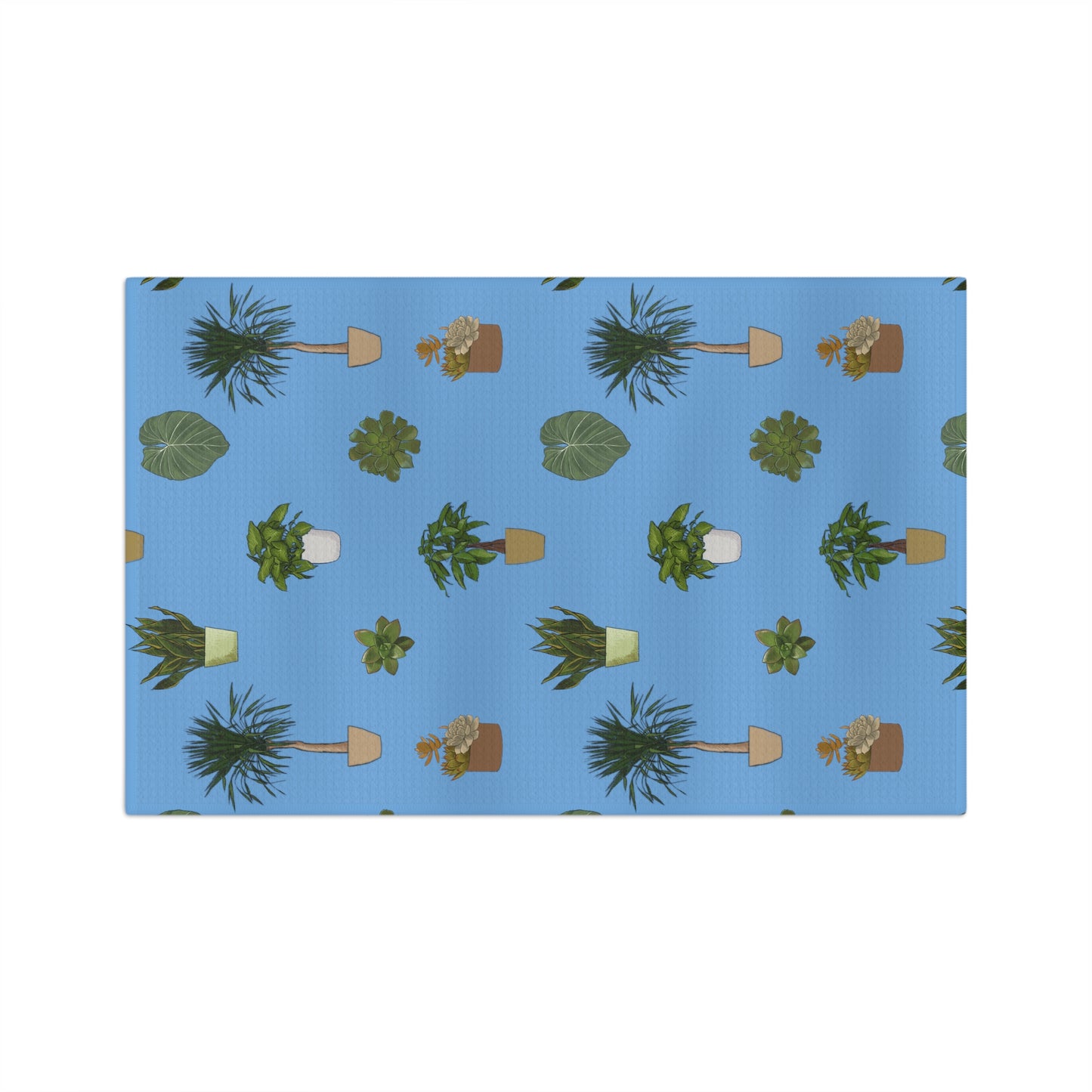 House Plant Towel Gardening Indoor Plant Lover Gift Idea Blue Microfiber Tea Towel