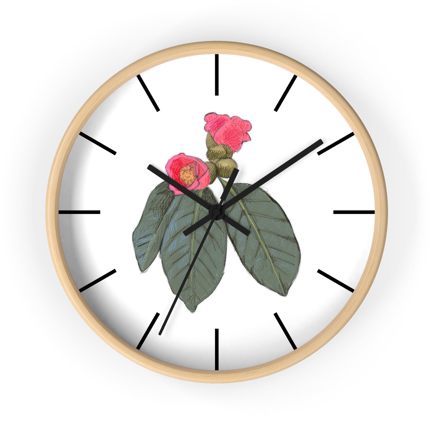 Tree Flower Wall Clock
