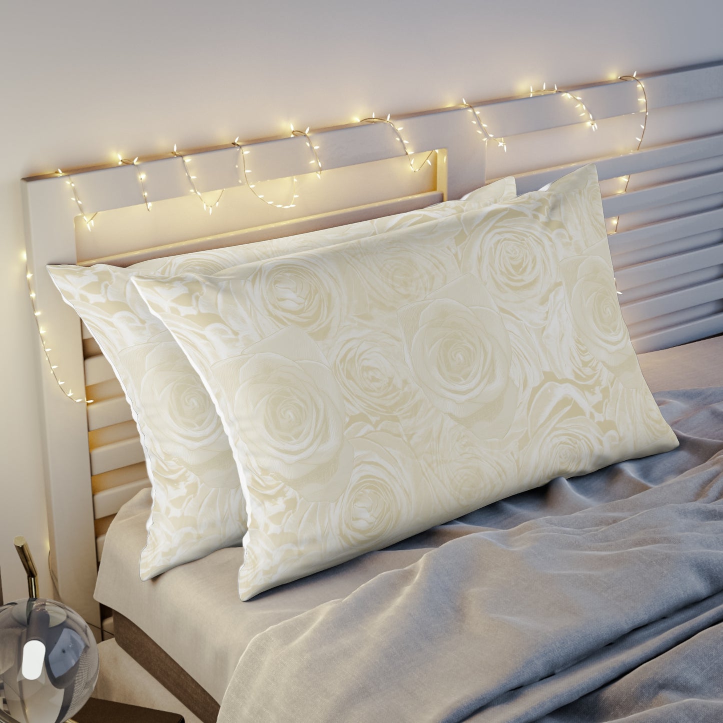 White Rose Champagne Pillow Sham