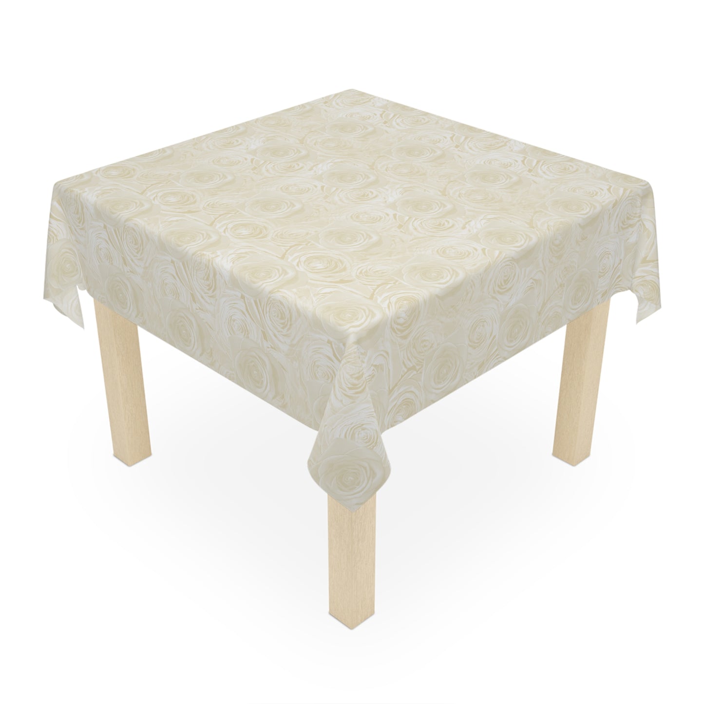 White Rose Tablecloth Valentines Day Anniversary Wedding Gifts for Her Floral Pattern Lovers Table Cloth