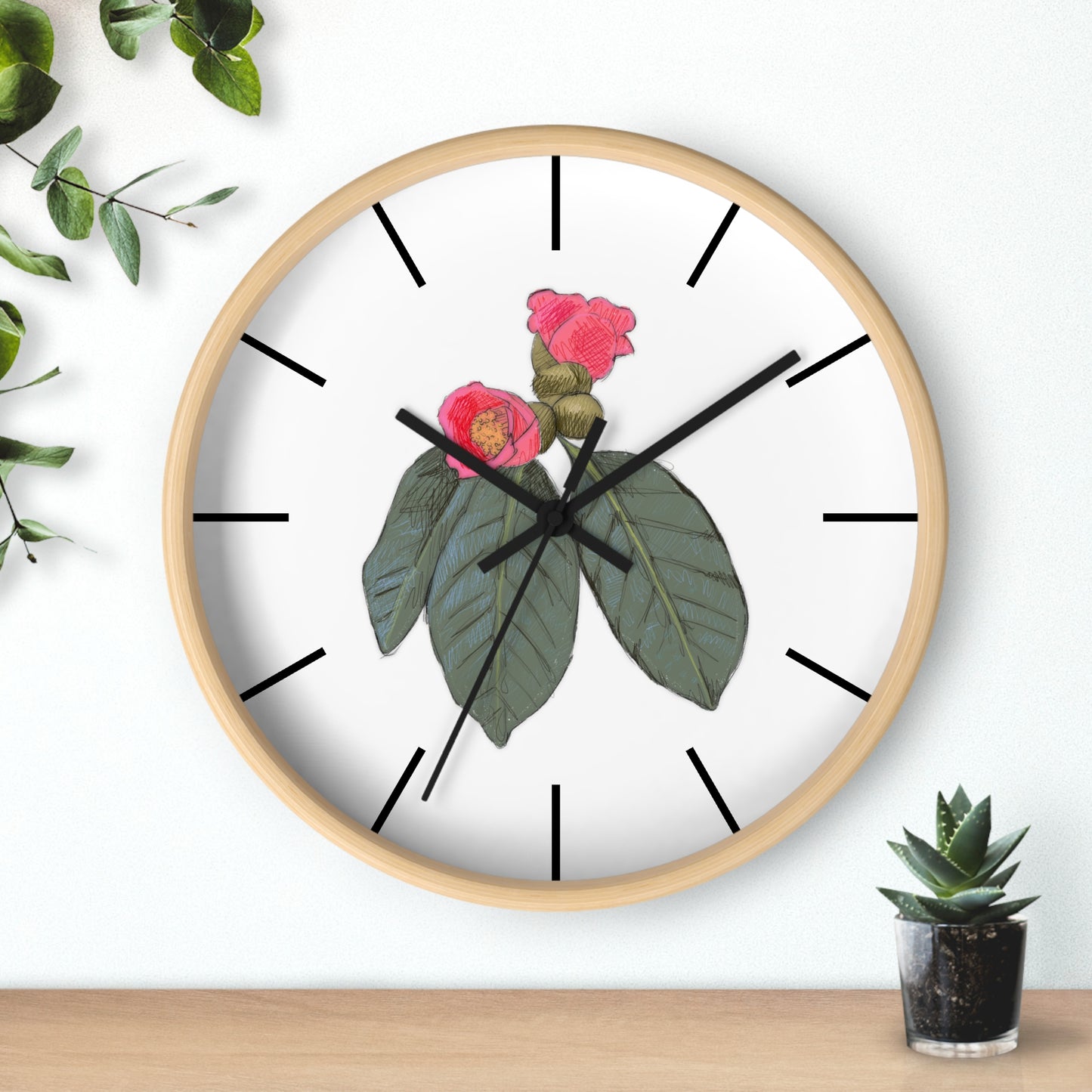 Tree Flower Wall Clock