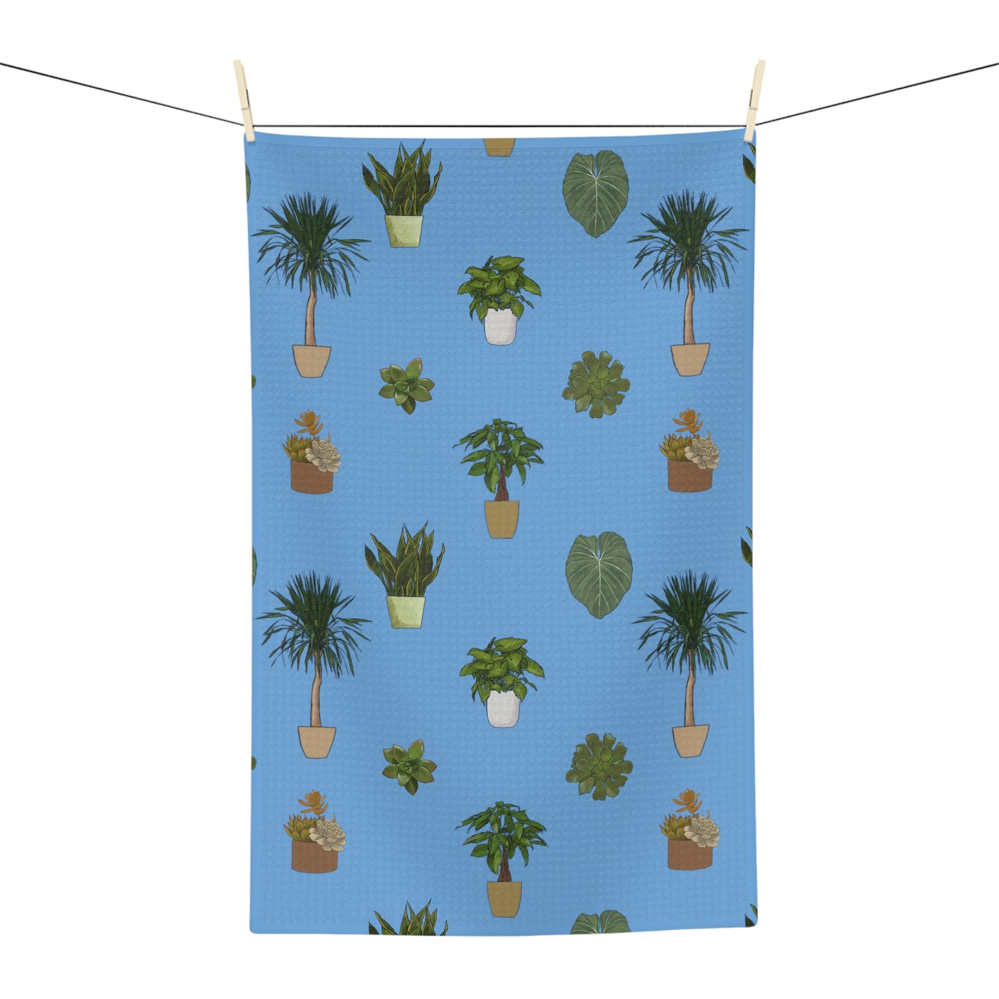 House Plant Towel Gardening Indoor Plant Lover Gift Idea Blue Microfiber Tea Towel