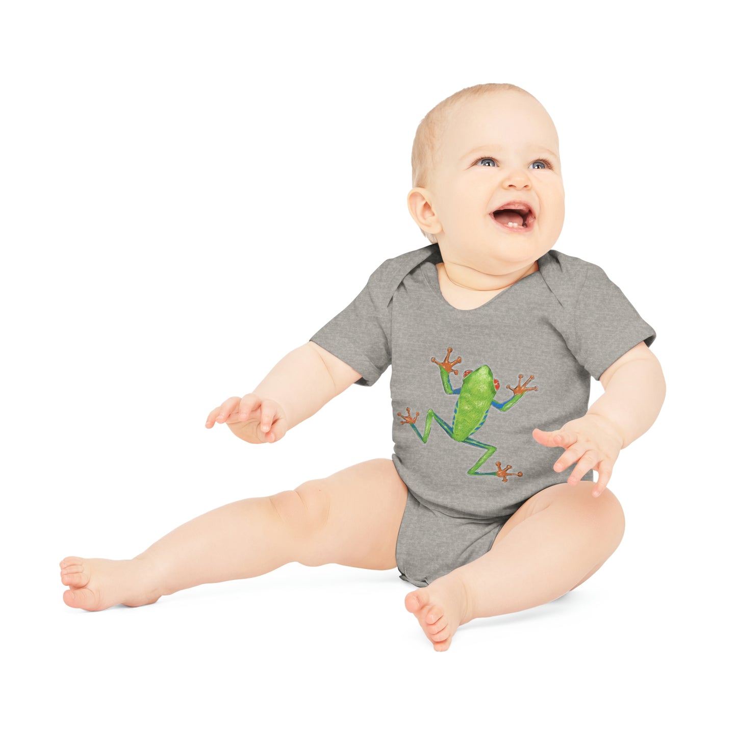 Red Eye Tree Frog Baby Organic Short Sleeve Bodysuit