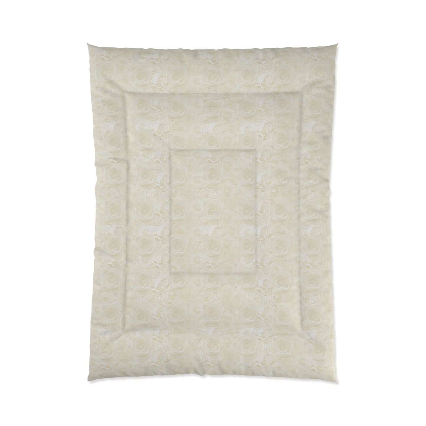 White Rose Comforter Flower Lover Champagne Cover