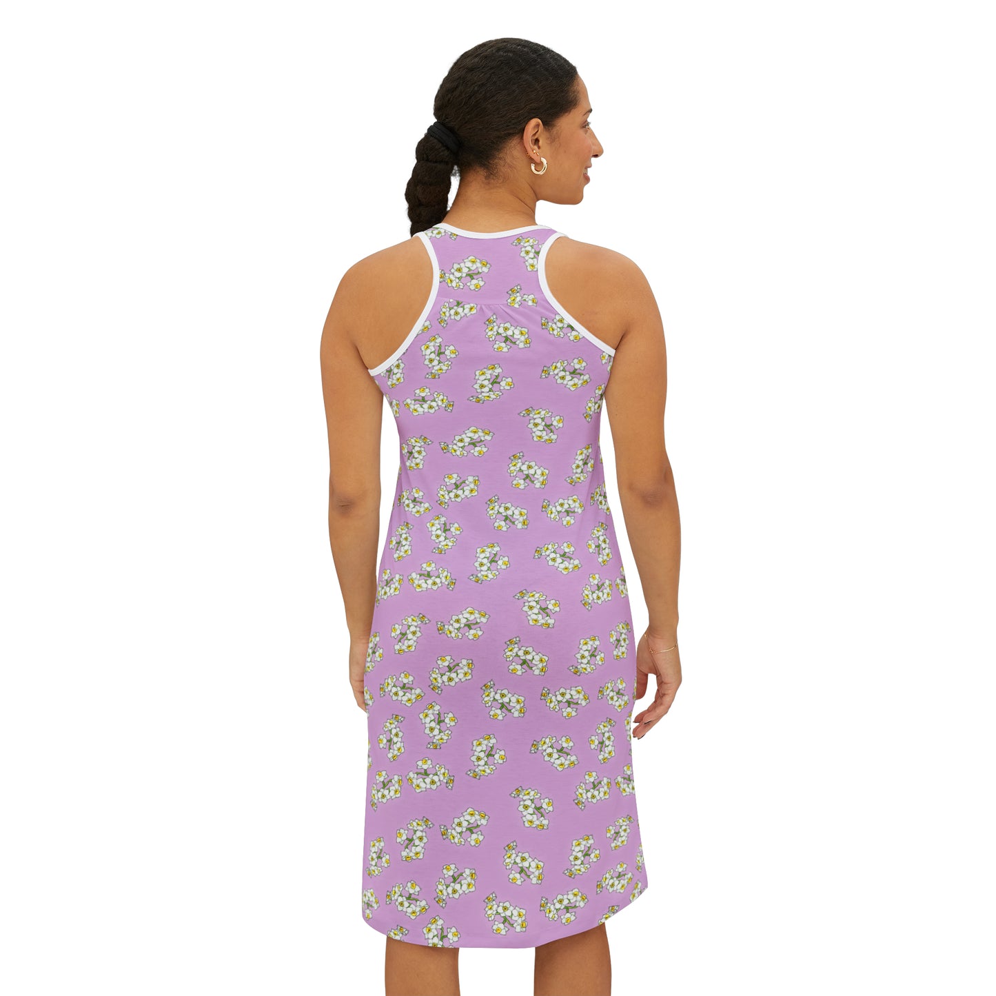 White Daffodil Women's Racerback Dress (AOP)