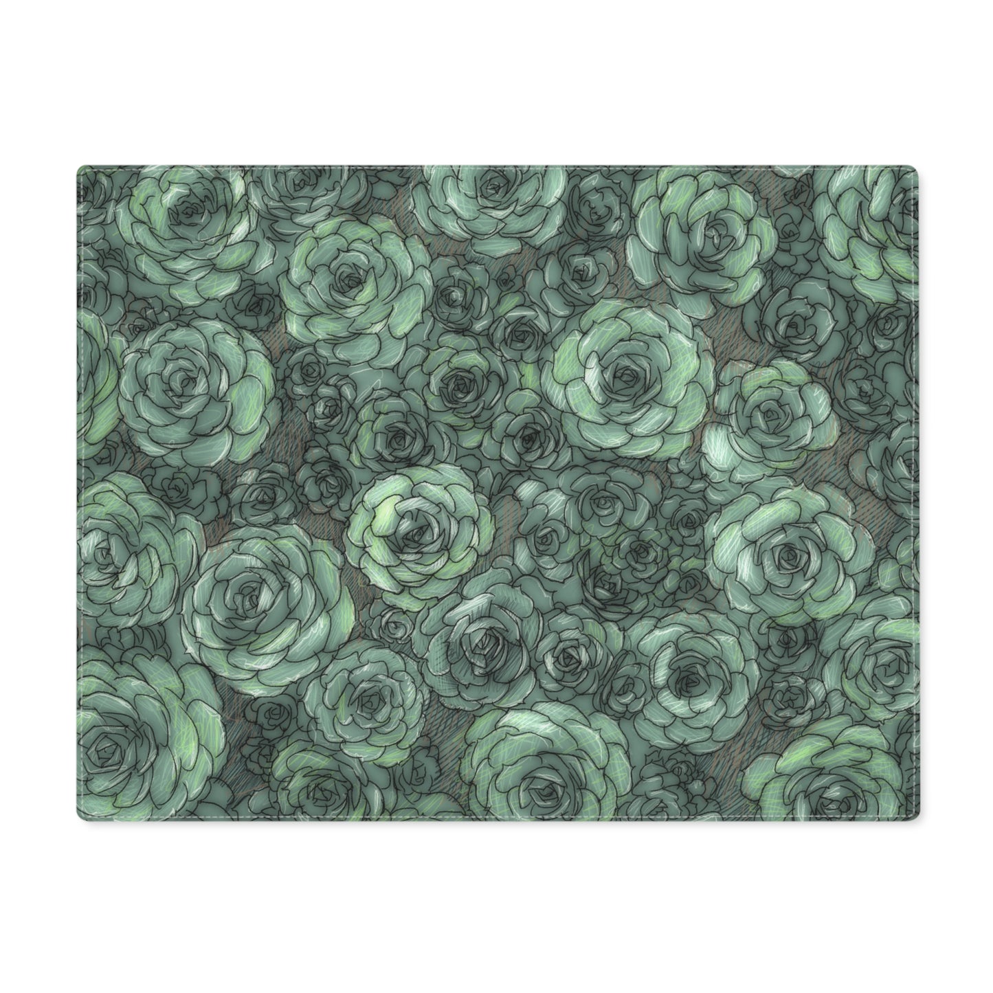 Succulent Pattern Placemat, 1pc Gardening Indoor Plant Lover Houseplant Gift Ideas Green Mat