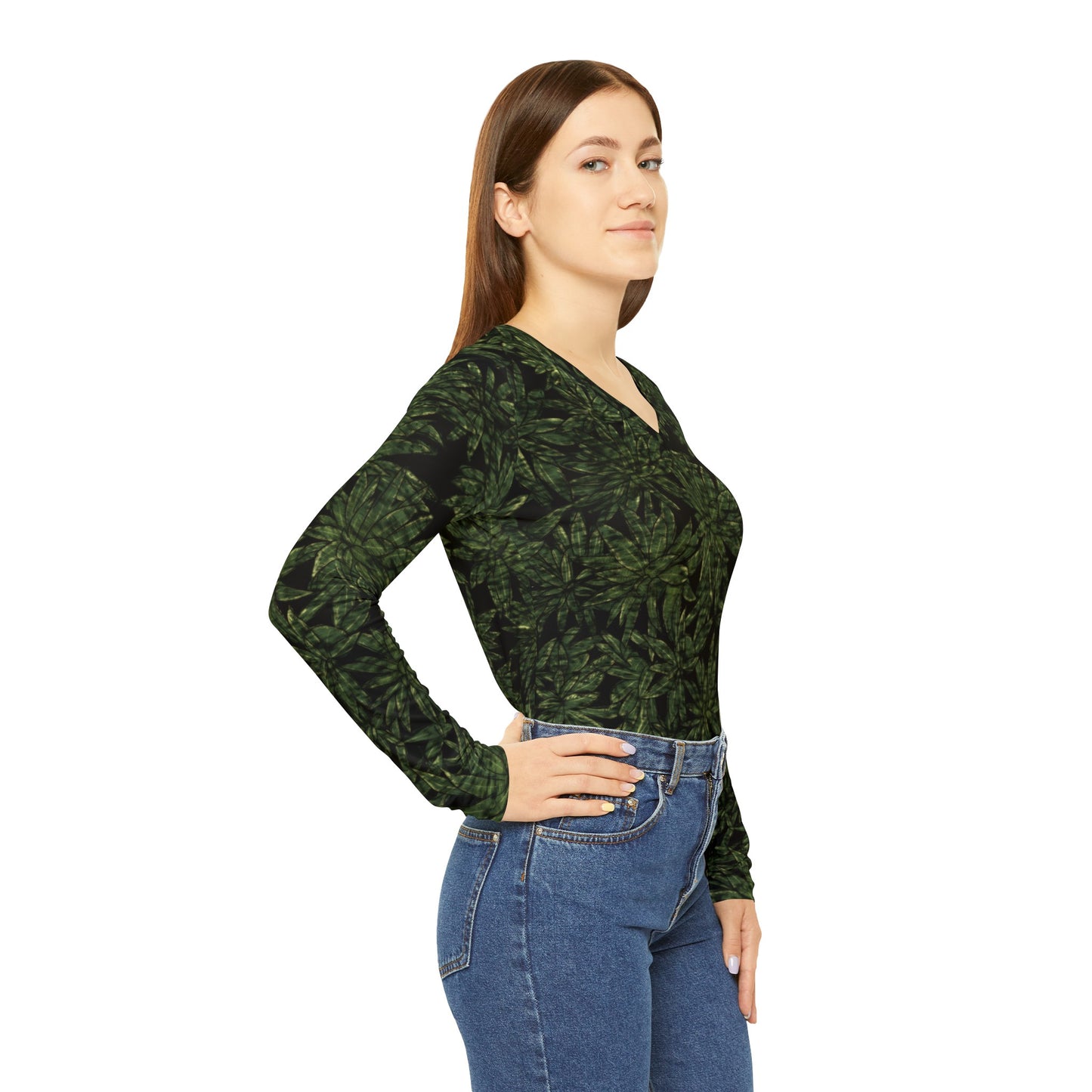 Star of Madeira Women's Long Sleeve V-neck Shirt (AOP)