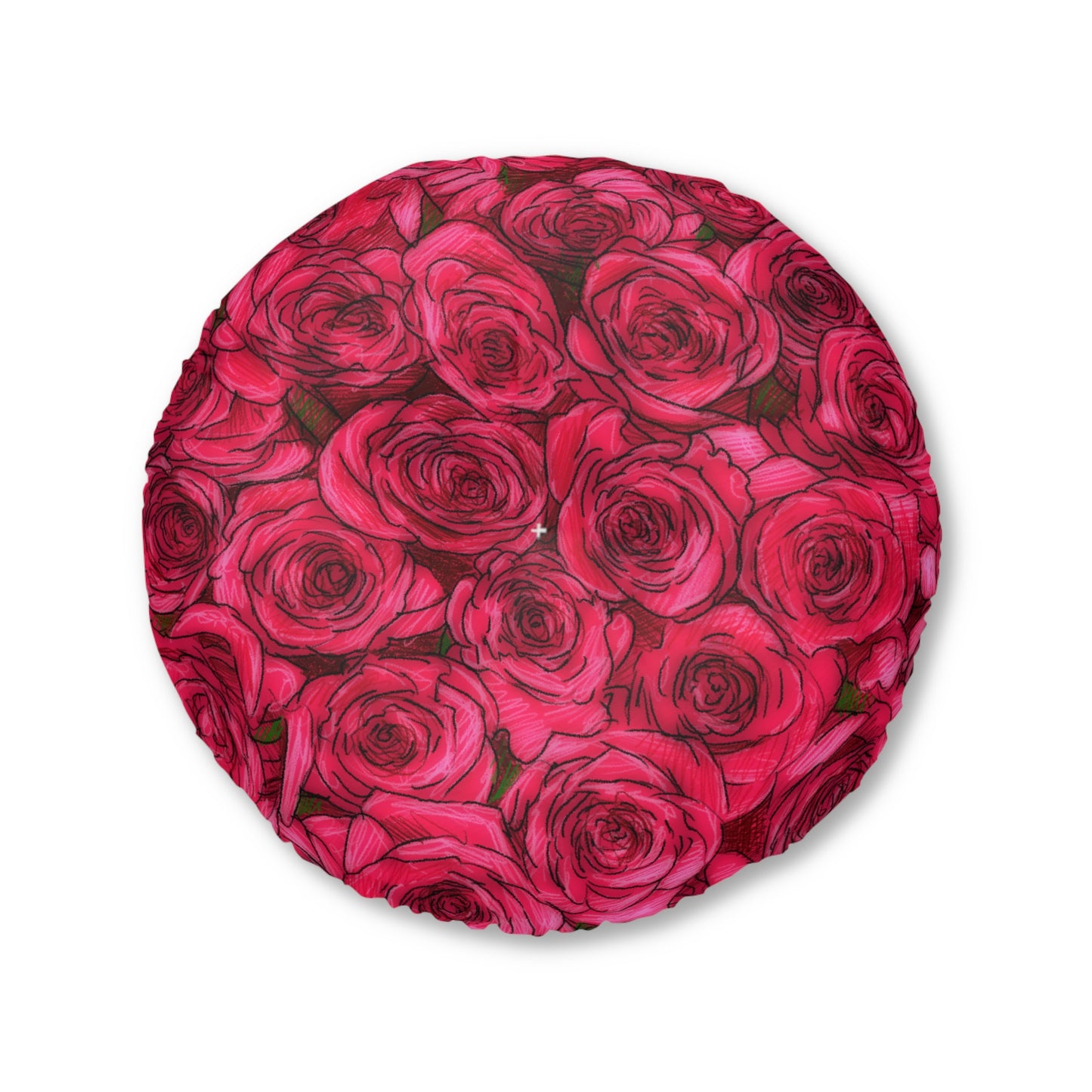 Rose Tufted Floor Pillow, Round