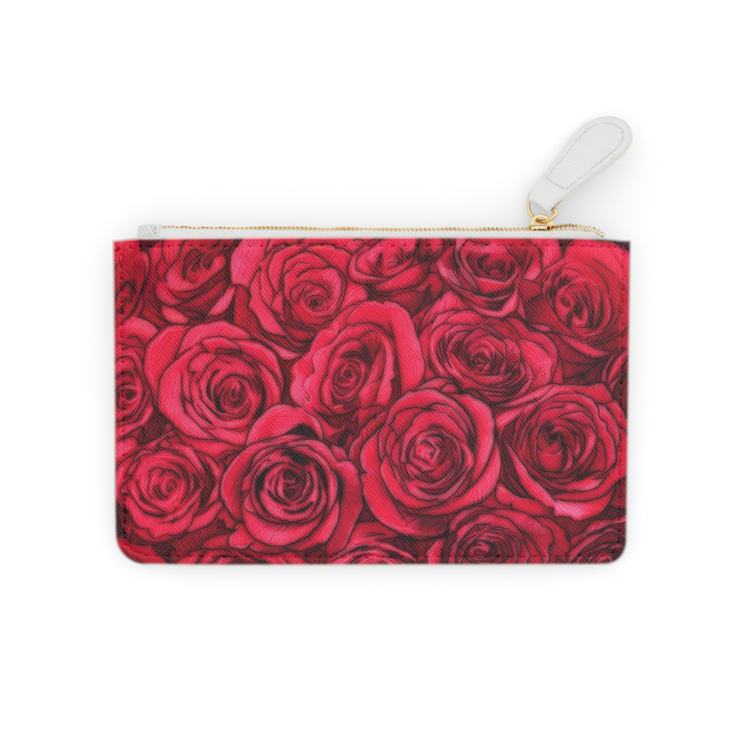 Rose Top Valentines Pouch Gift Idea for Her Red Roses Mini Clutch Bag