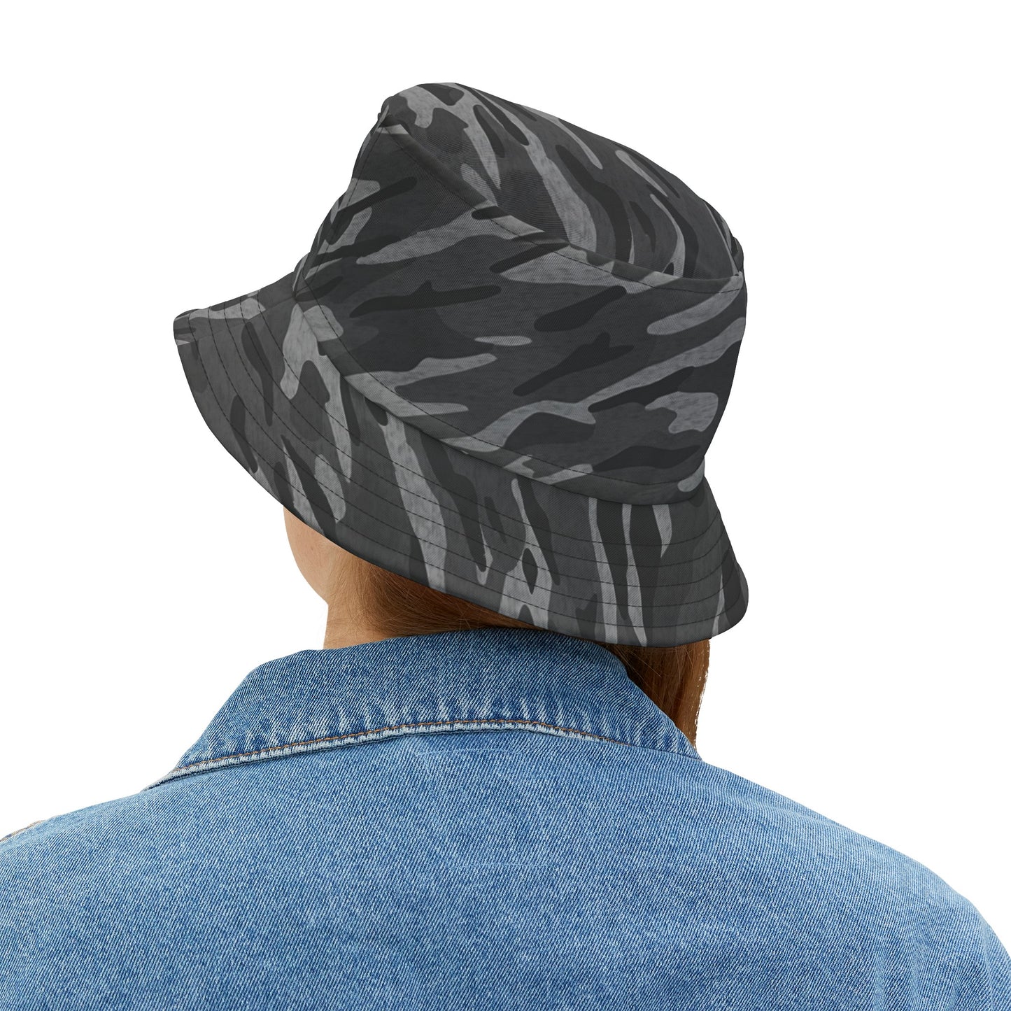 Stripe Camo Dark Grey Bucket Hat