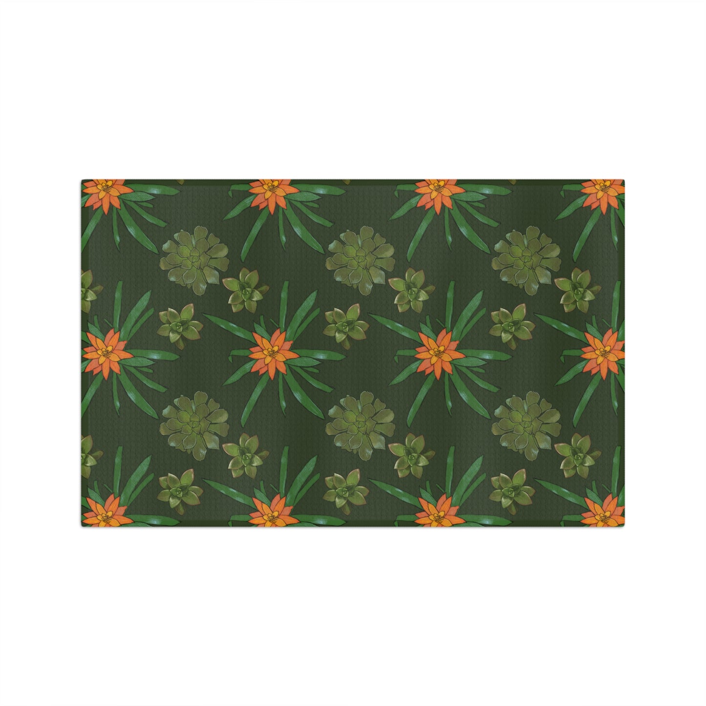 Succulent Pattern Towel Gardening House Plant Indoor Plant Lover Gift Idea Purple Microfiber Tea Towel