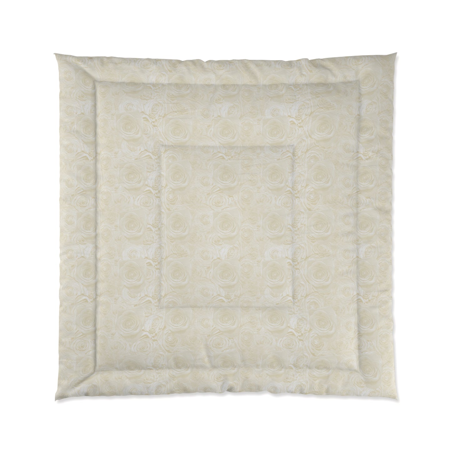White Rose Comforter Flower Lover Champagne Cover