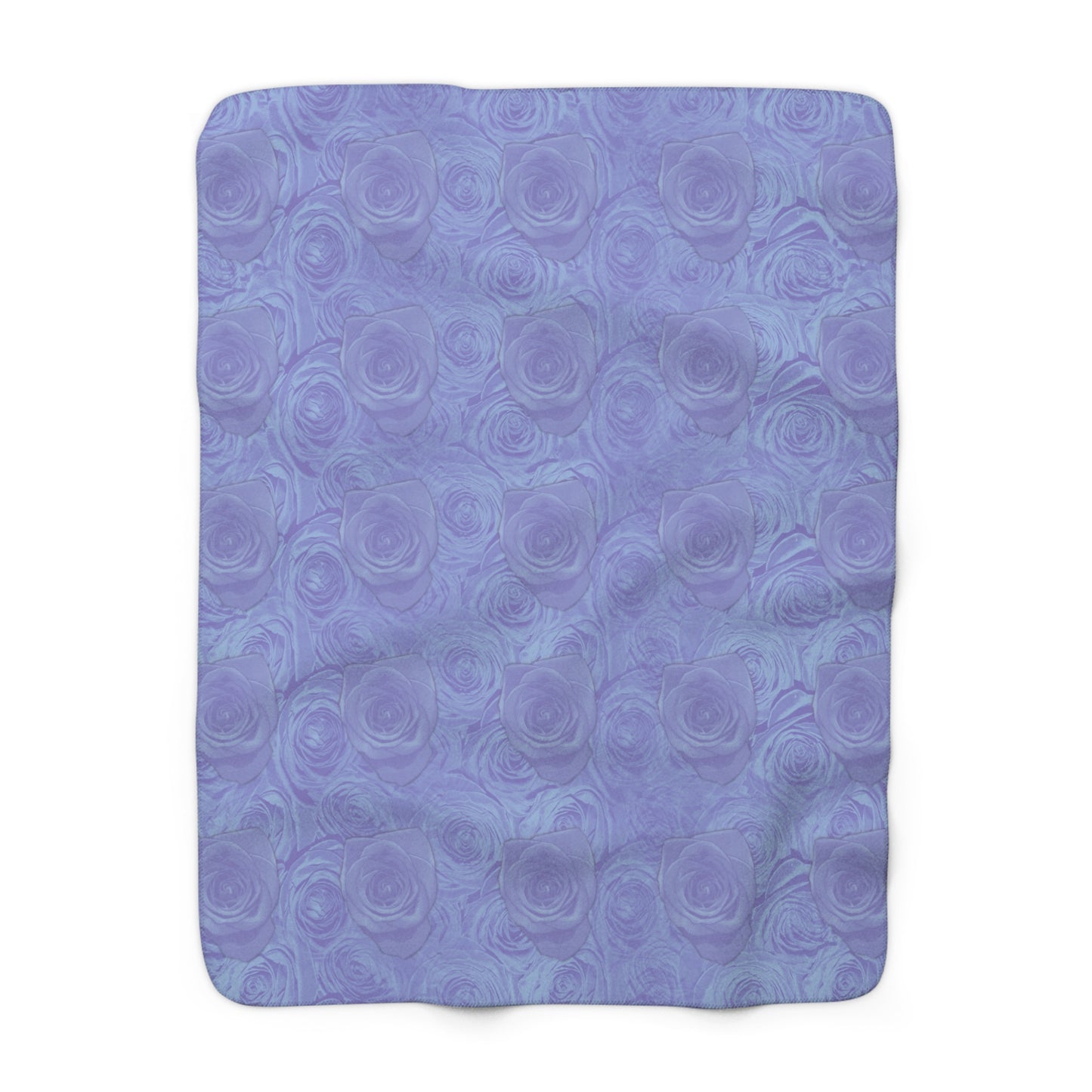 Blue Rose Sherpa Fleece Blanket Floral Lover Aesthetic Botanical Throw