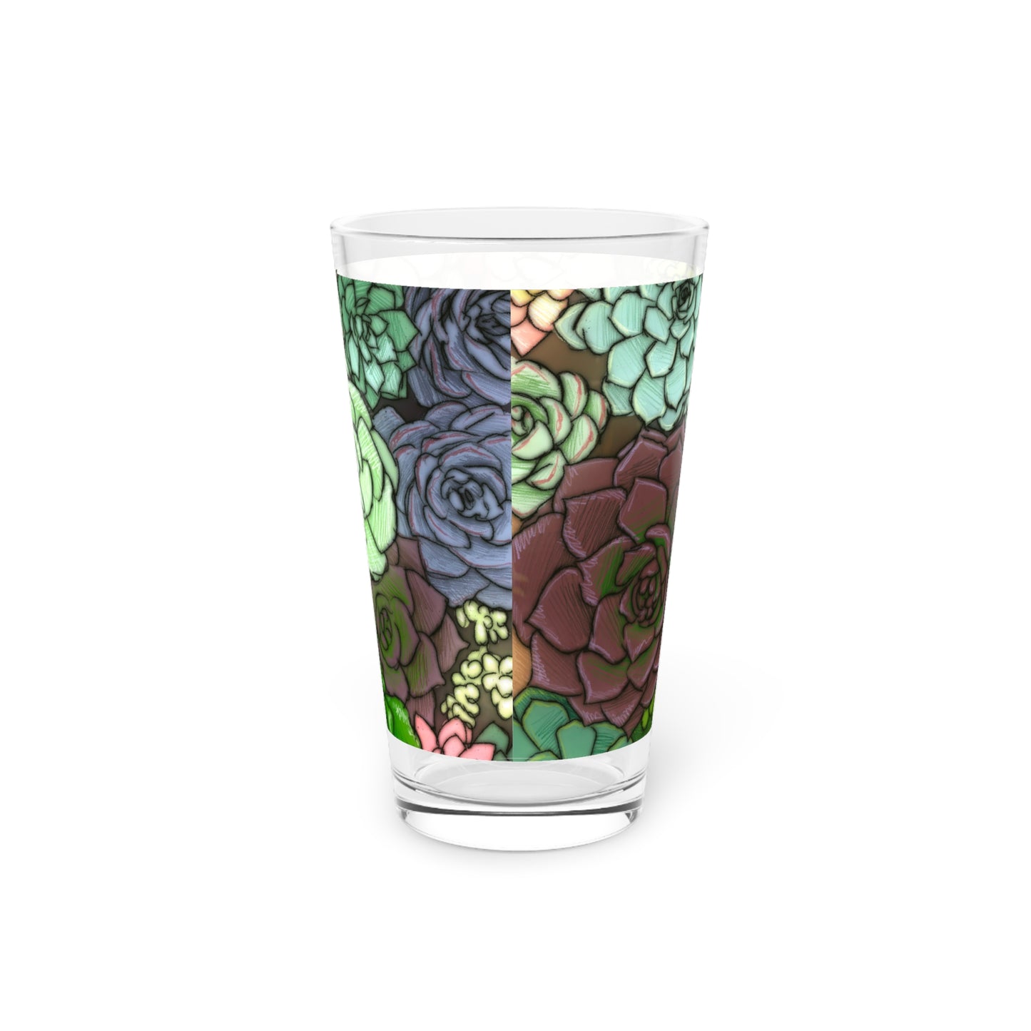 Succulent Pint Glass, 16oz