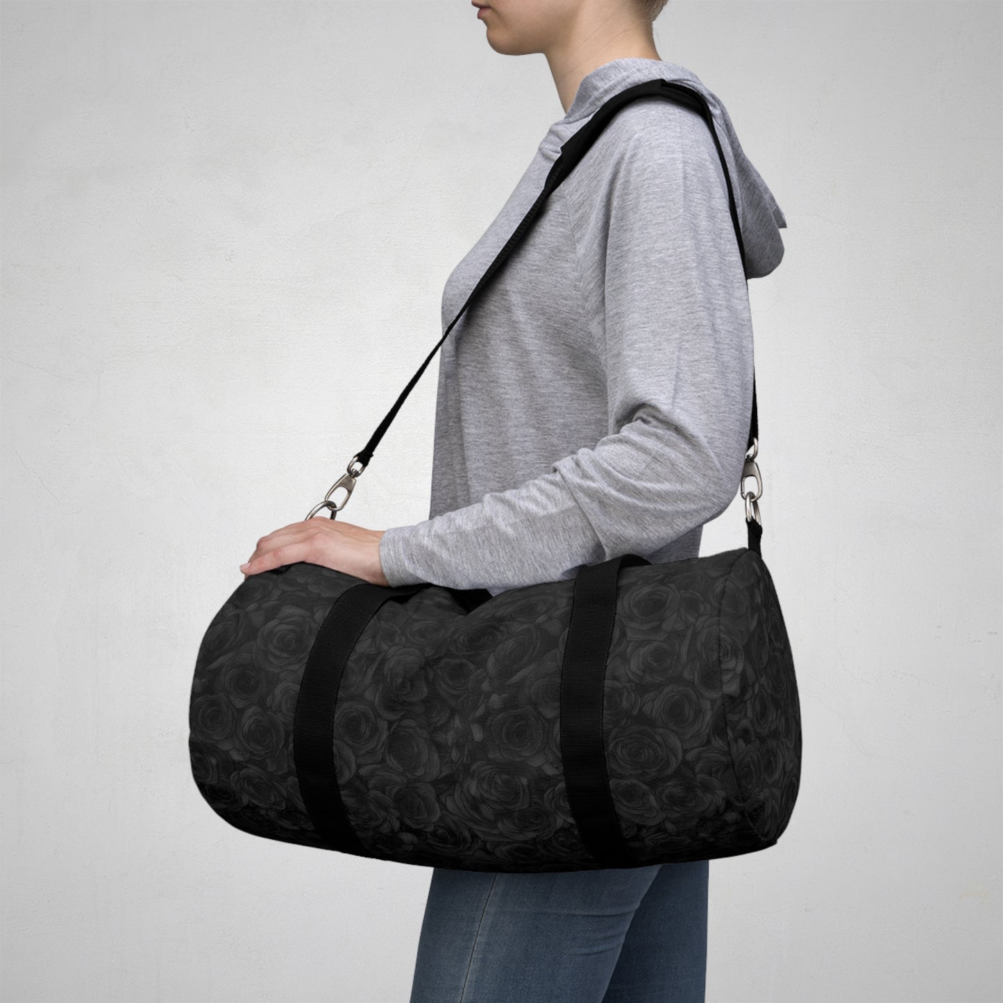 Black Rose Duffel Bag Flower Lover Gym Bag