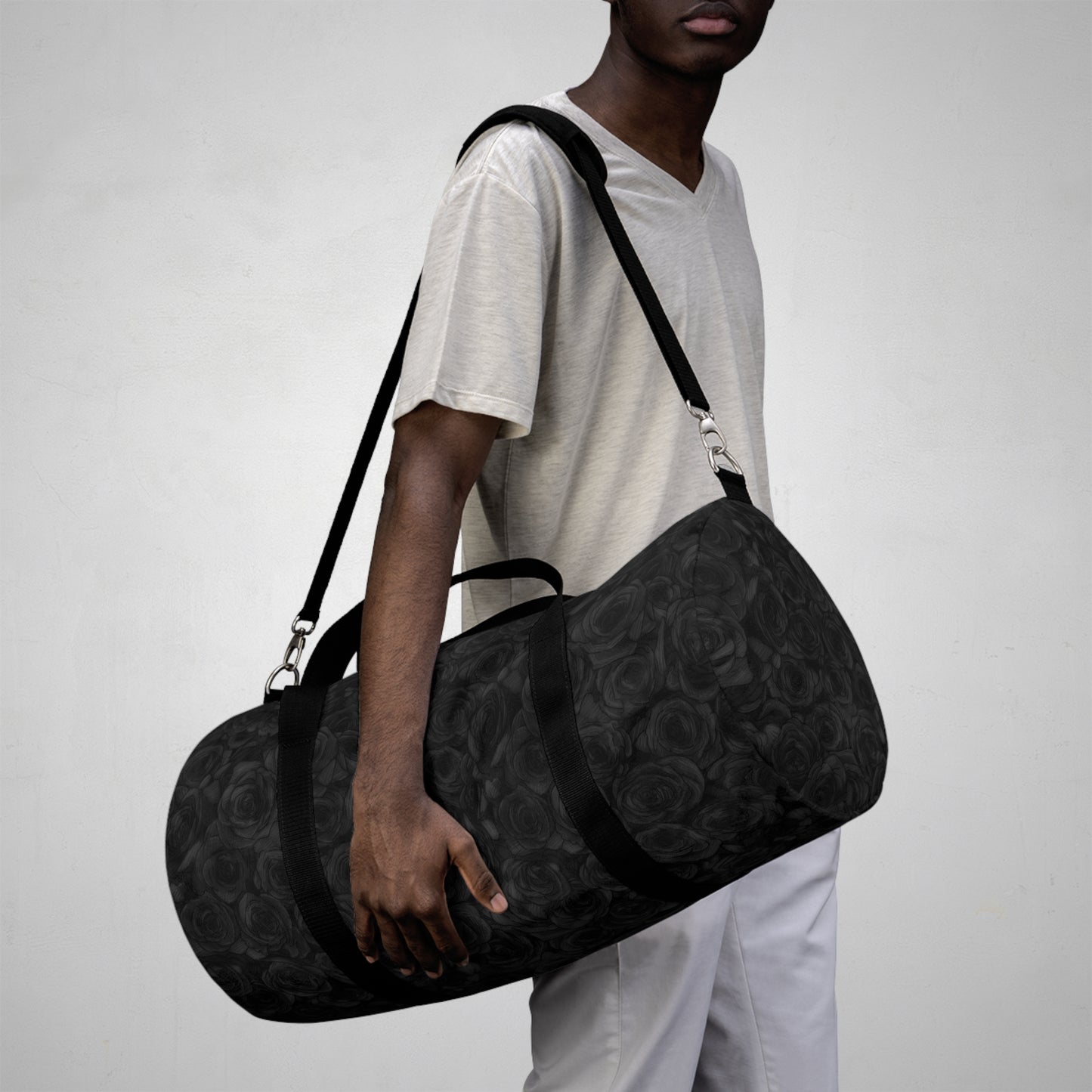 Black Rose Duffel Bag Flower Lover Gym Bag