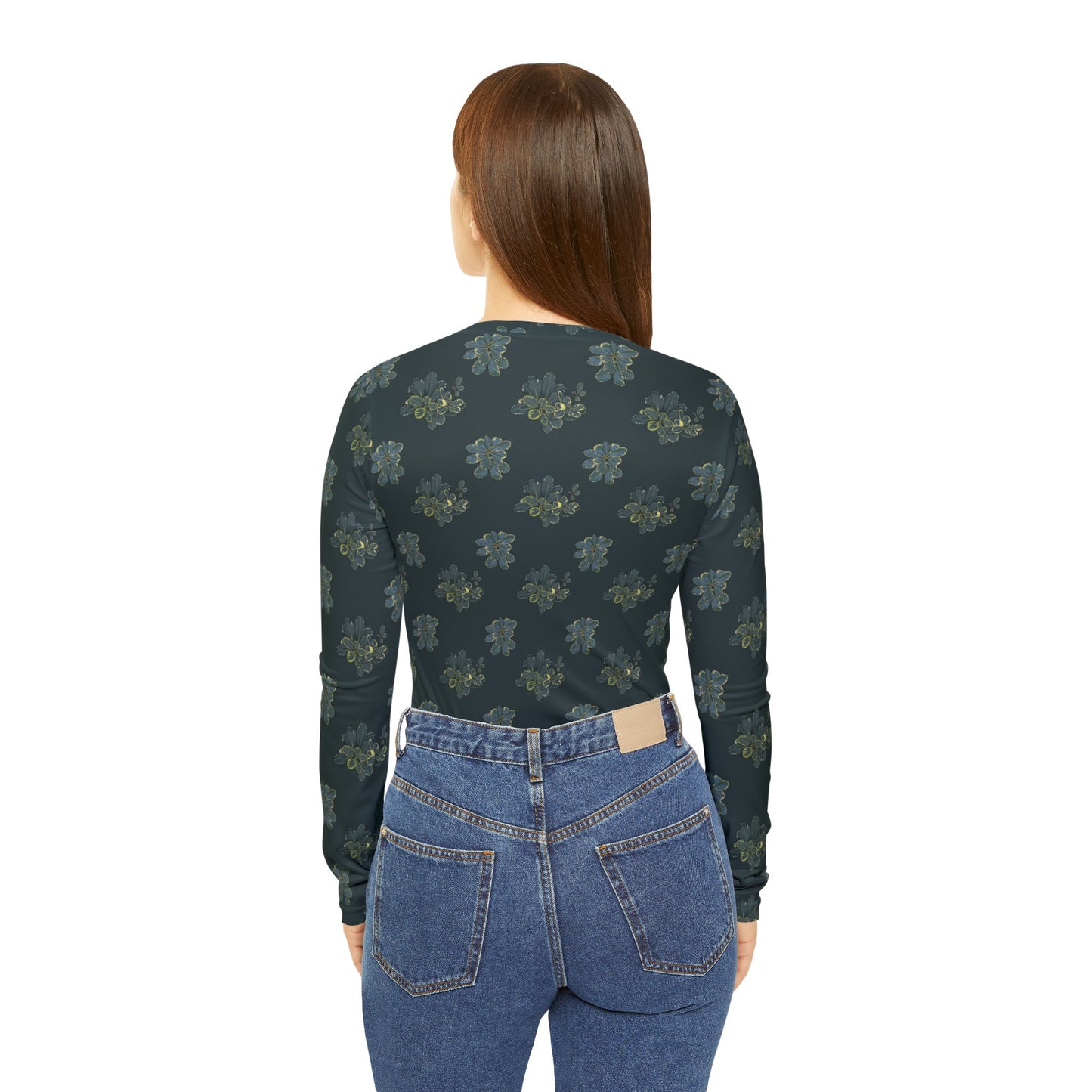 Veriagated Pattern Women's Long Sleeve V-neck Shirt