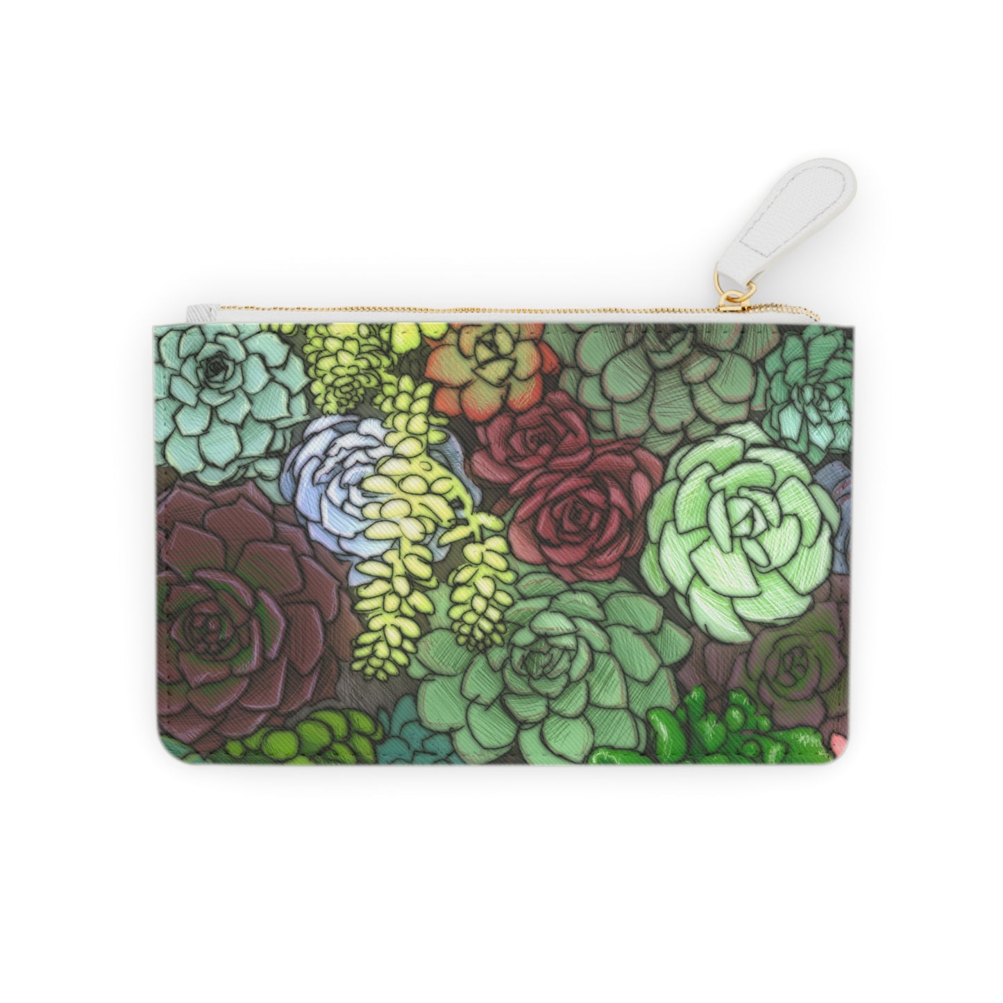 Succulent Pouch Gardening House Plant Indoor Plant Lover Gift Idea Green Mini Clutch Bag