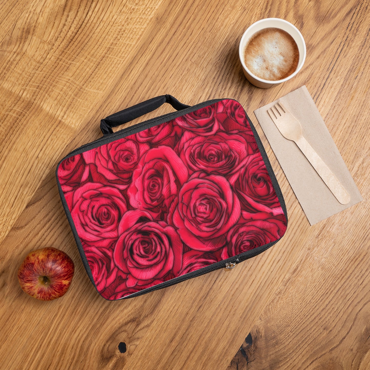 Rose Bag Flower Lover Valentines Day Gift Ideas for Her Red Lunch Bag