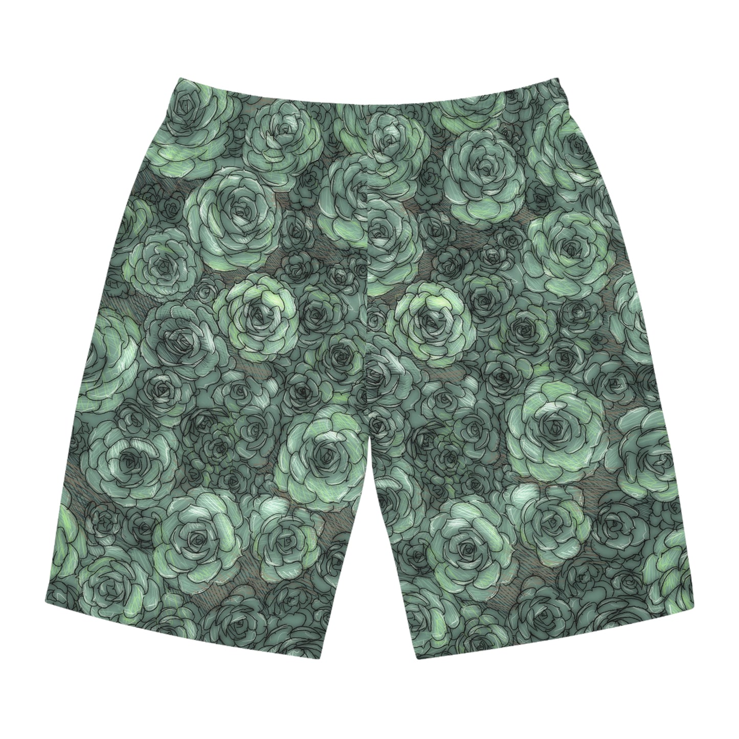 Succulent Pattern Men's Board Shorts