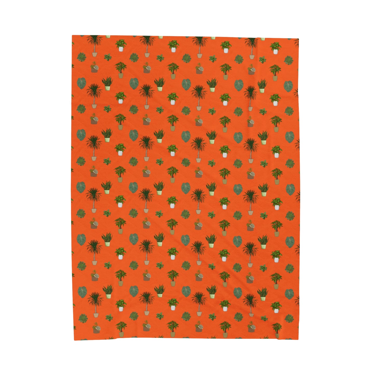 House Plant Throw Blanket Gardening Indoor Plant Lover Gift Ideas Orange Velveteen Plush Blanket
