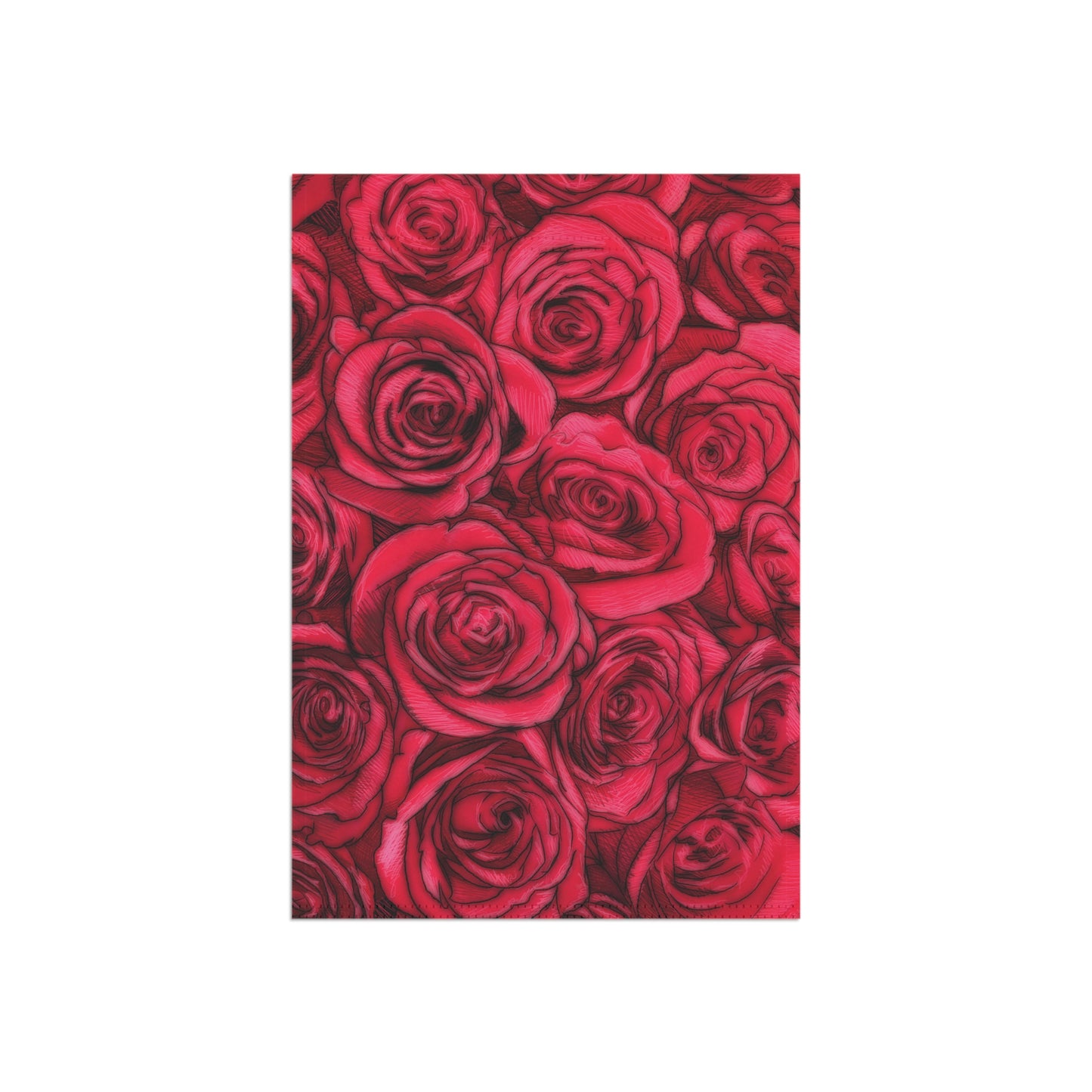 Rose Garden & House Banner Anniversary Gardening Floral Pattern Botanical Lawn Decoration