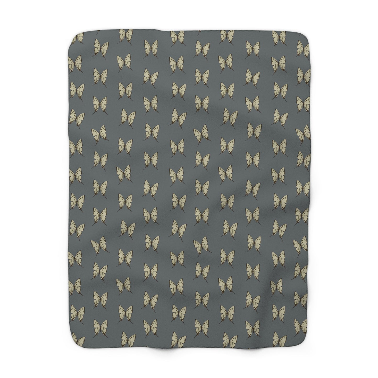 Moth Pattern Sherpa Fleece Blanket Floral Lover Aesthetic Botanical Throw