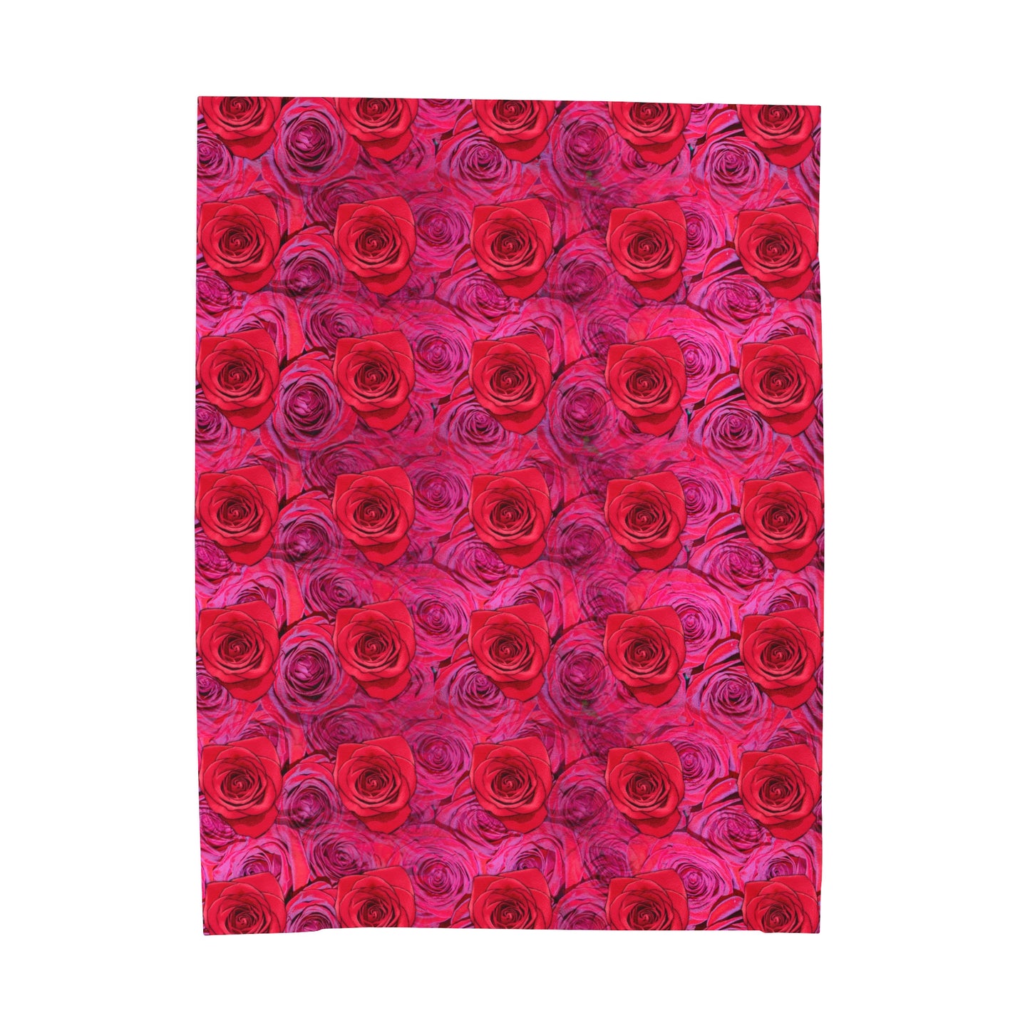 Rose Top Throw Valentine's Day Gift for Her Cute Rose Cover Pink Velveteen Plush Blanket